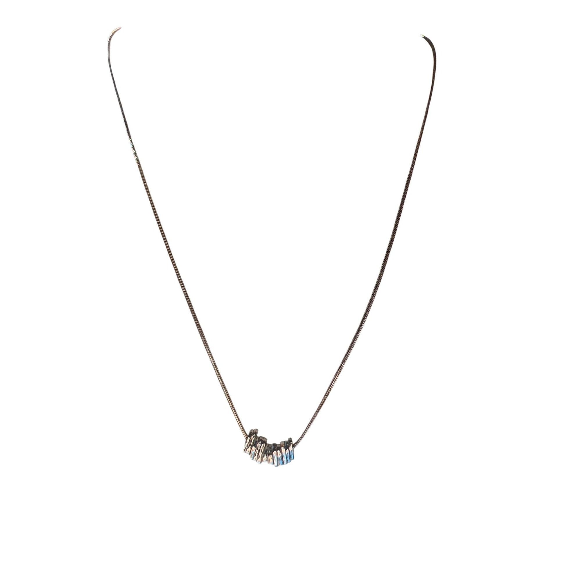 Other Vintage Sterling Silver Snake Chain Necklace Disc Dangles Ad Size ONE SIZE - 1 Thumbnail