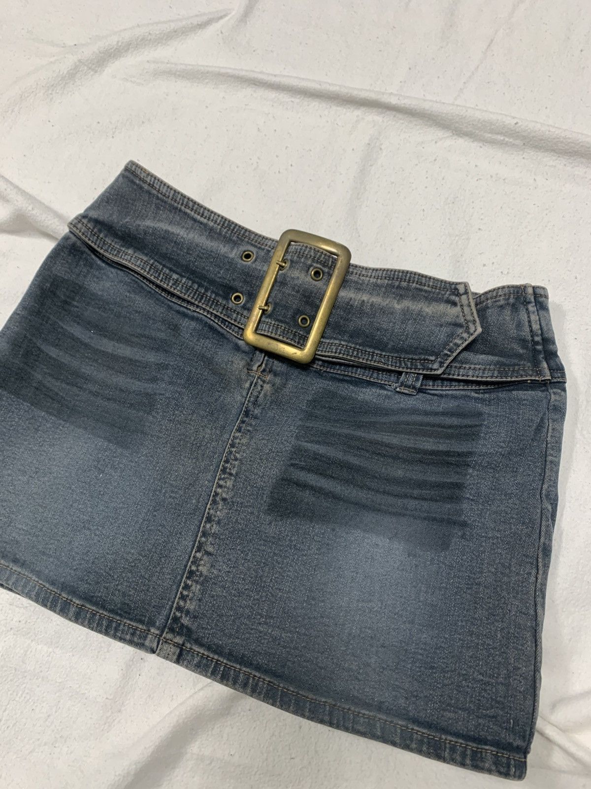 Hysteric Glamour × If Six Was Nine × Japanese Brand AVANT GARDE VINTAGE BELTED MINI FADED DENIM SKIRT Size 27" / US 4 / IT 40 - 2 Thumbnail