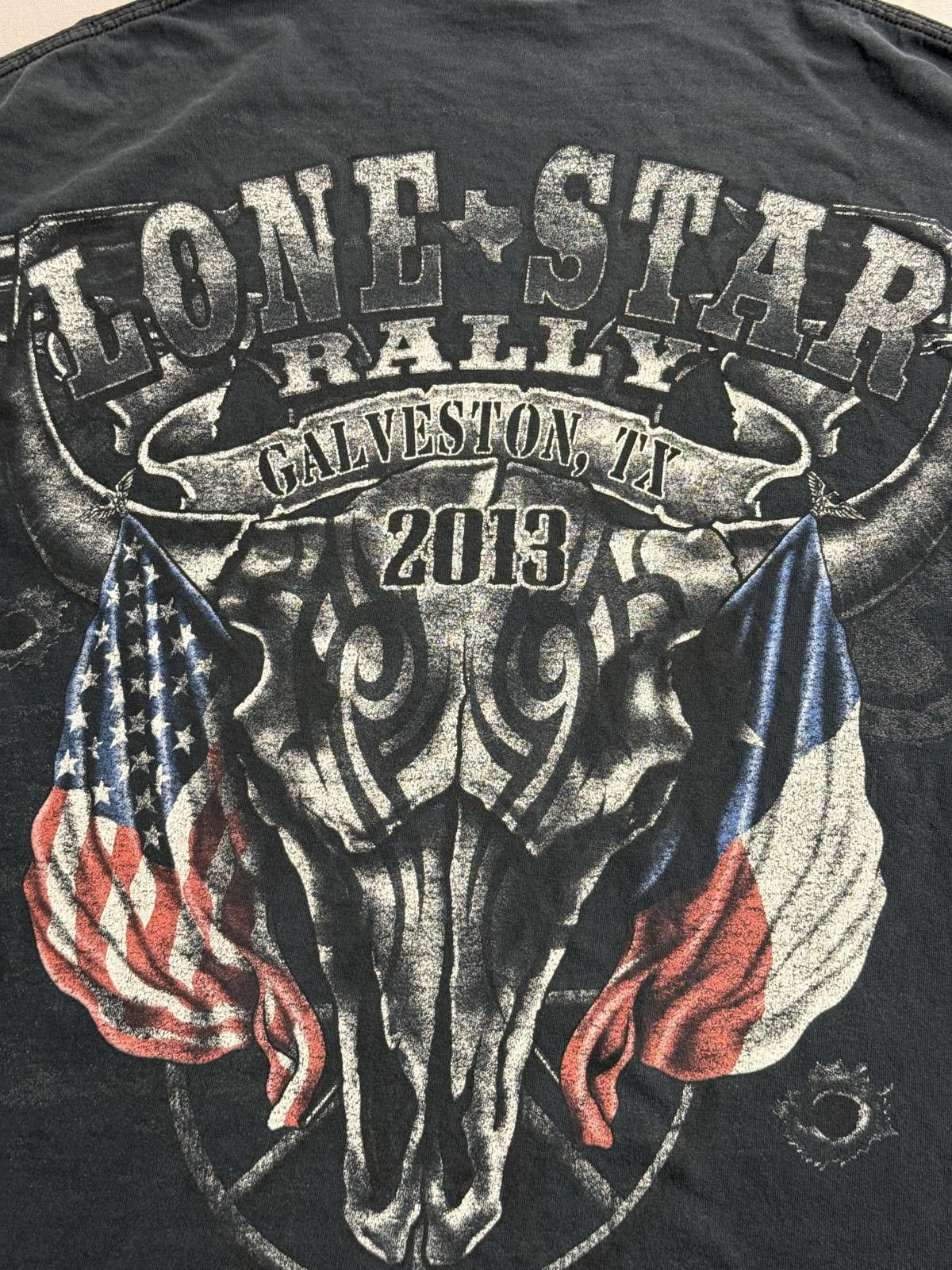 Gildan Faded Biker Texas T-shirt Galveston Lonestar Rally 2013 XL Size US XL / EU 56 / 4 - 5 Thumbnail