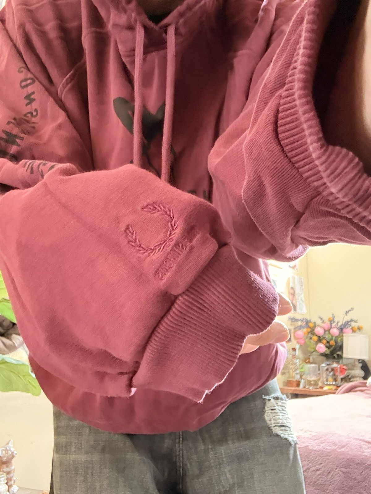 Raf Simons RAF SIMONS x Fred Perry hoodie in burgundy Size US L / EU 52-54 / 3 - 6 Thumbnail