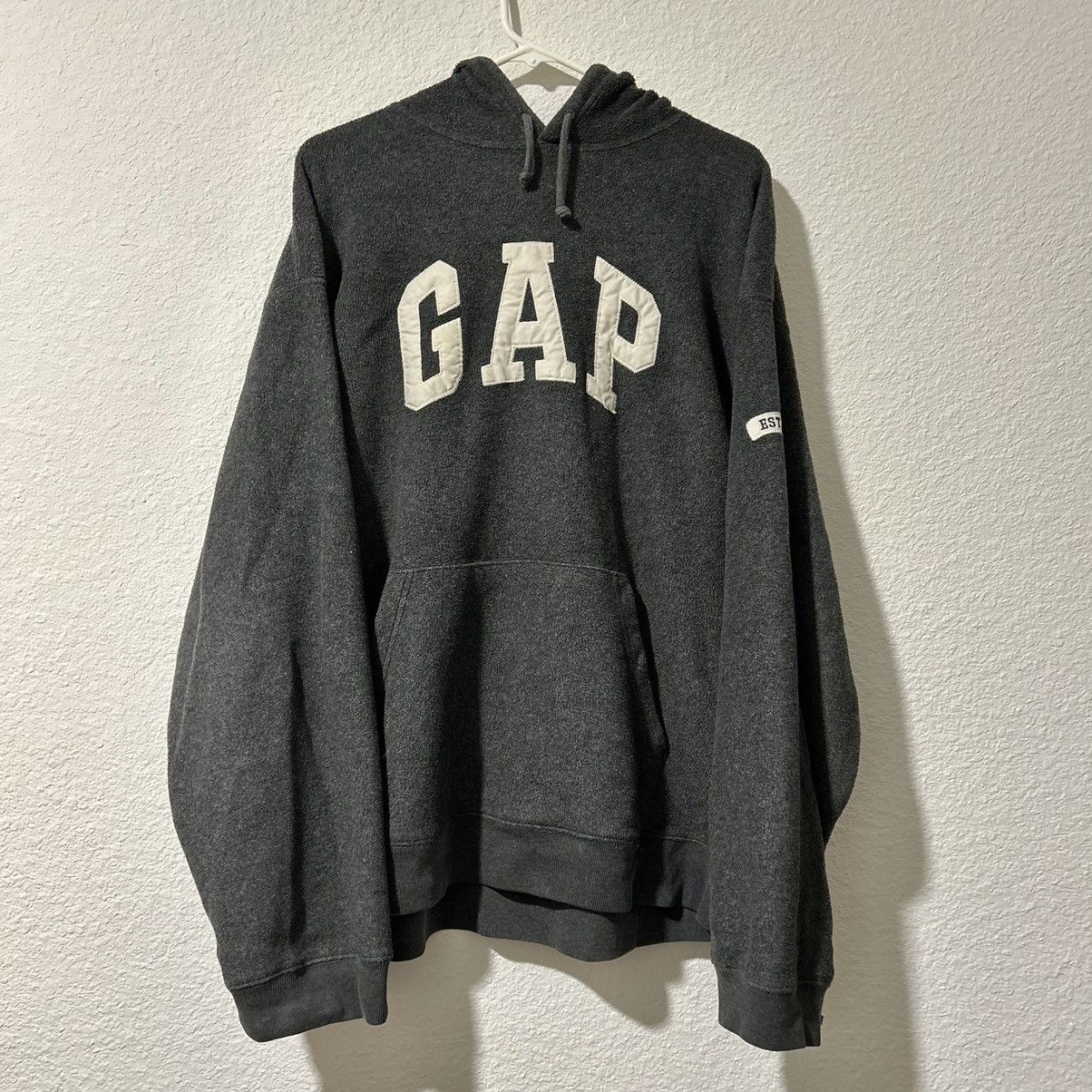 Gap Vintage 90s GAP Grey Spell Out Hoodie Men’s XL Size US XL / EU 56 / 4 - 1 Thumbnail