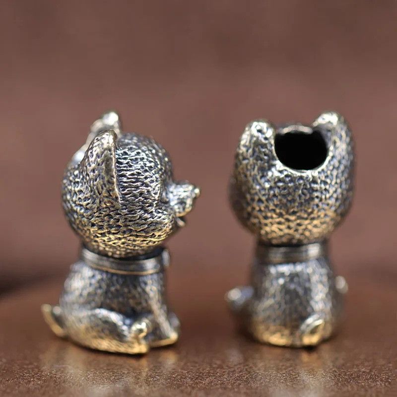 Handmade 2Pcs Cute Puppy Knife Beads Paracord Bead Zipper Umbrella Size ONE SIZE - 2 Thumbnail