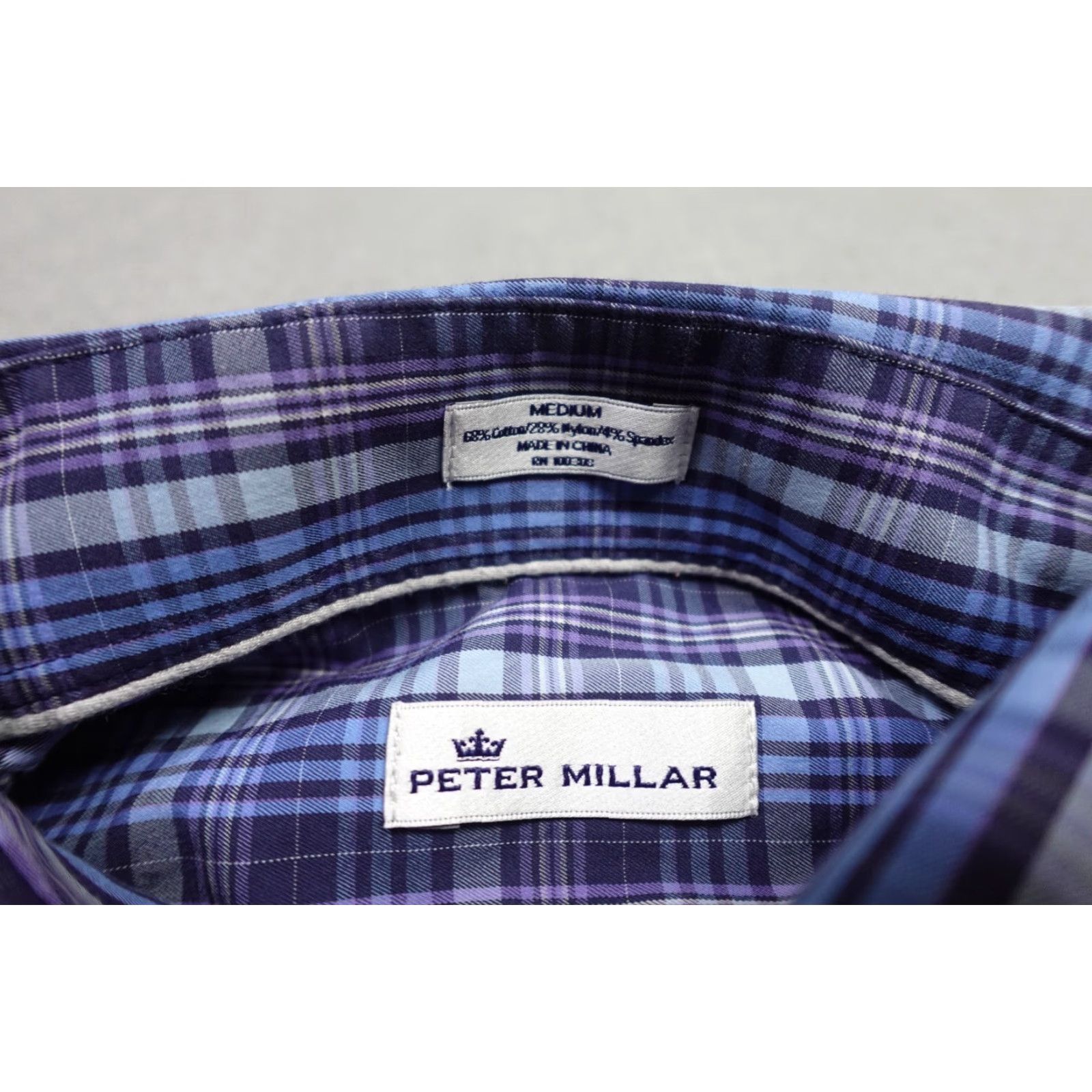 Peter Millar Peter Millar Shirt Mens Medium Blue Plaid Button-Up Size US M / EU 48-50 / 2 - 2 Thumbnail