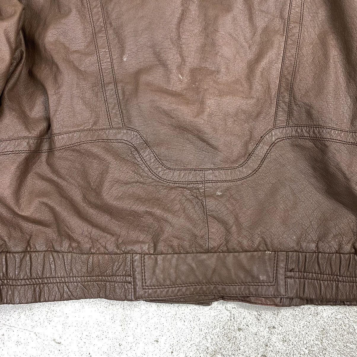 Vintage Real leather jacket vintage brown faded washed archive Size US L / EU 52-54 / 3 - 10 Thumbnail
