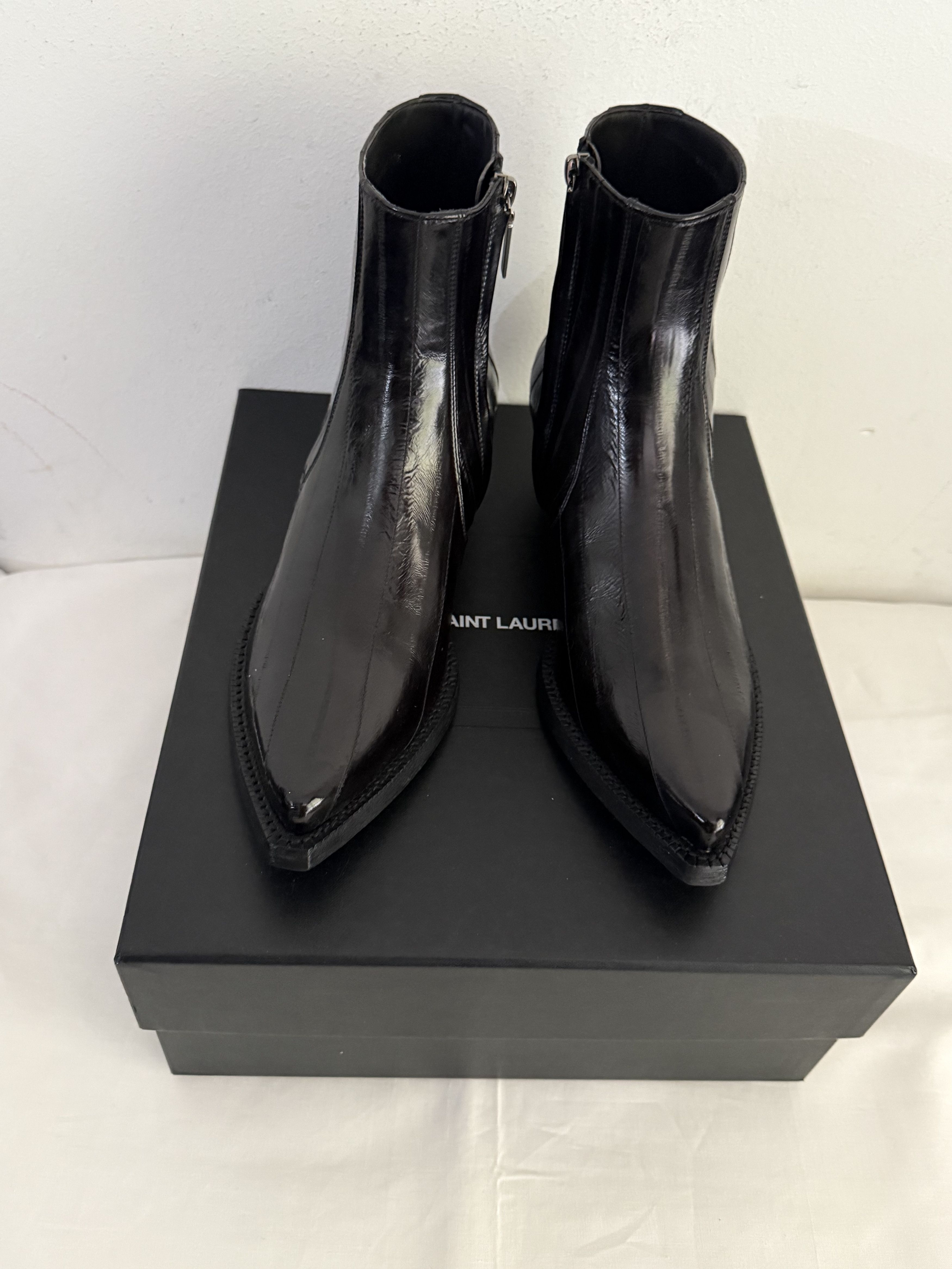 Saint Laurent Paris Genuine Eel Skin Lukas Zip Boots Size US 9.5 / EU 42-43 - 2 Thumbnail