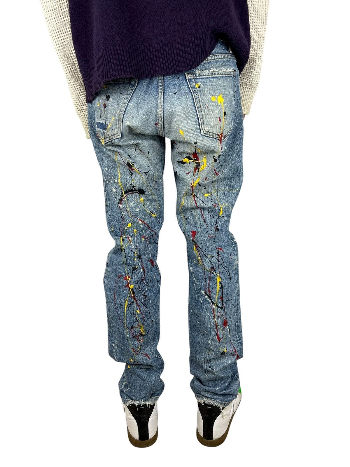 Japanese Brand Johnbull Multicolour Paint Splatter Denim (32x31) Size US 32 / EU 48 - 4 Thumbnail