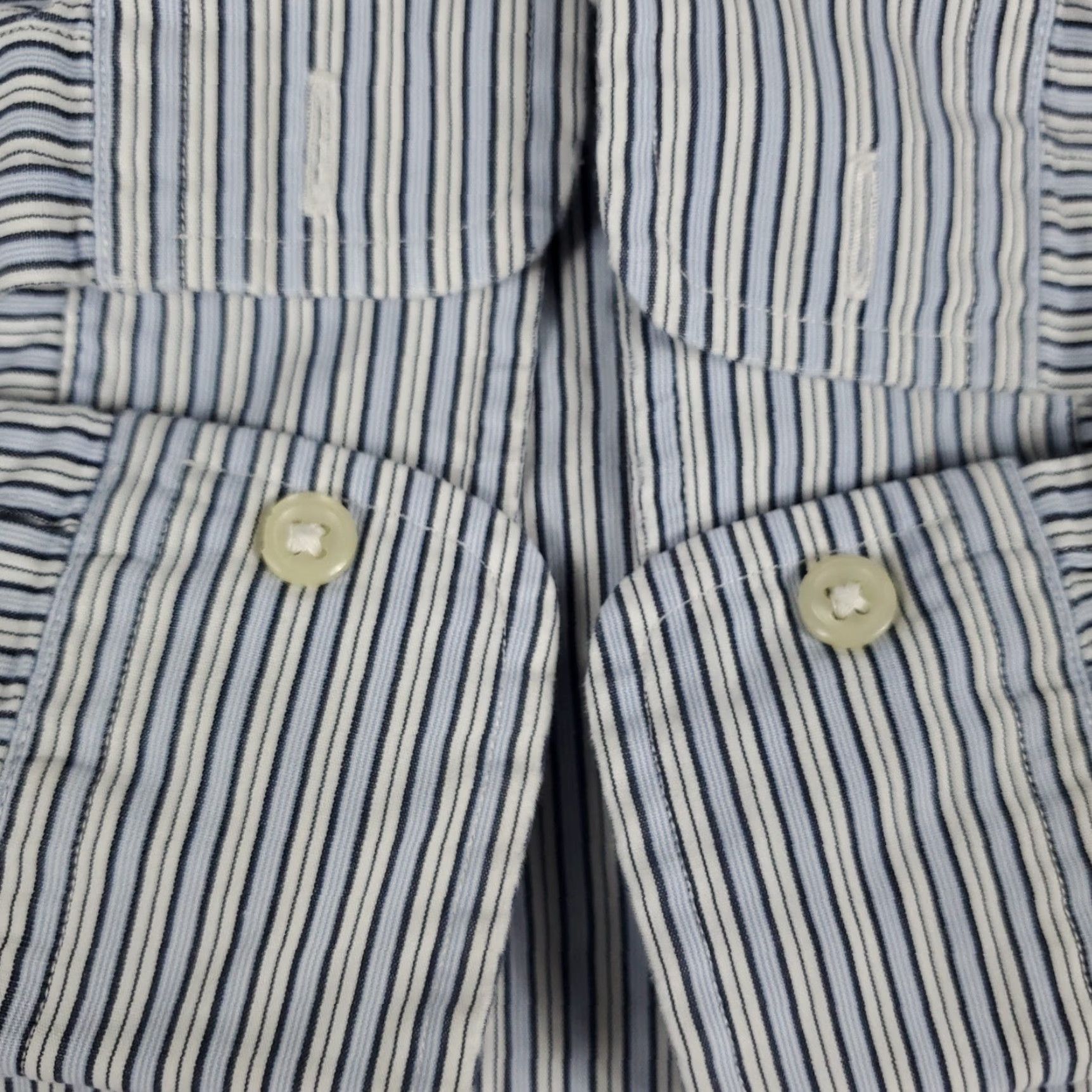 Ralph Lauren Ralph Lauren Dress Shirt Mens Size 18 Blue Striped Long Sleeve Button-Up Regular Fit Size 48R - 4 Thumbnail