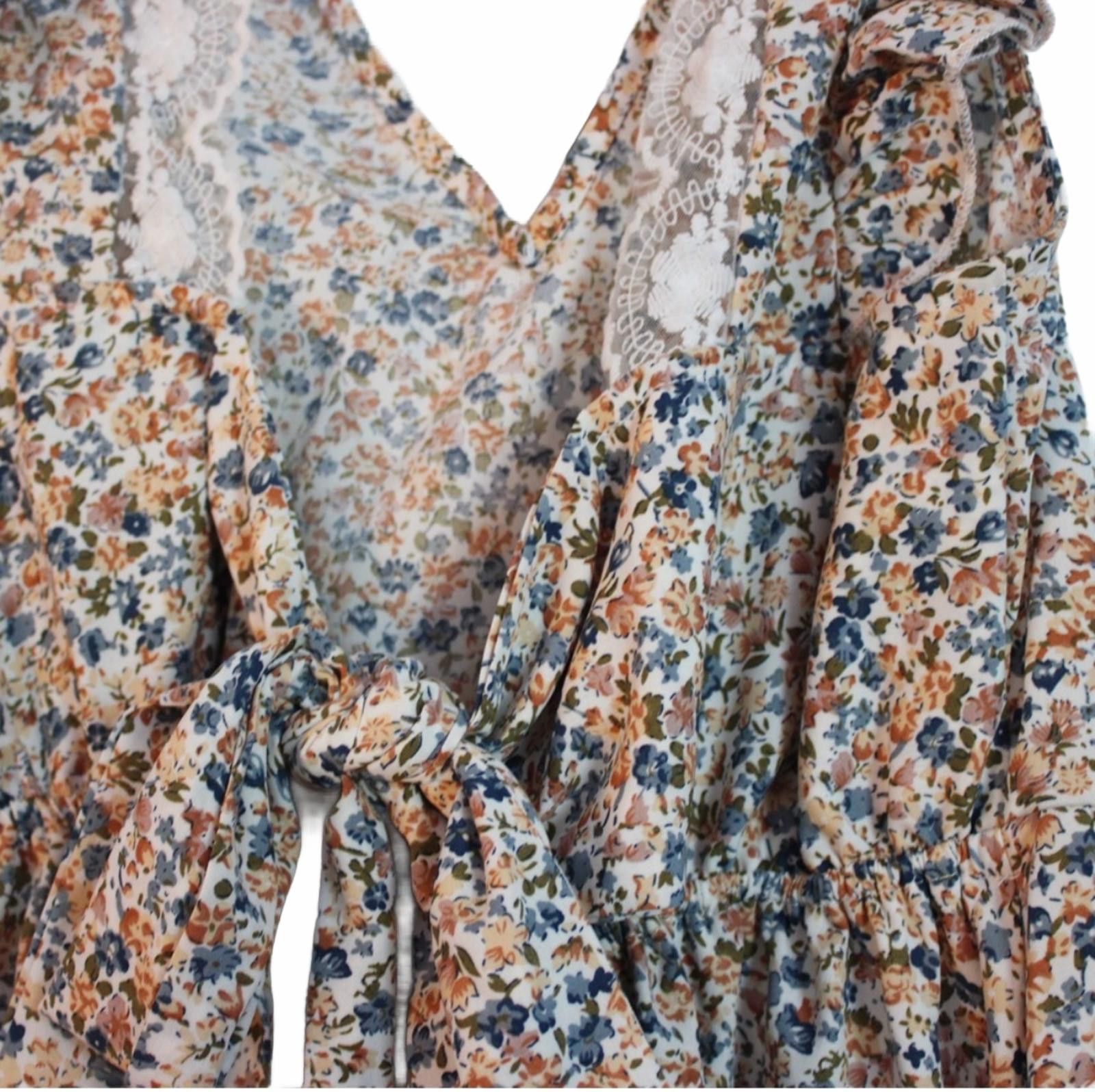 Shein SHEIN NWOT Floral Print Ruffle Sleeve Dress V-Neck Small Size S / US 4 / IT 40 - 7 Thumbnail