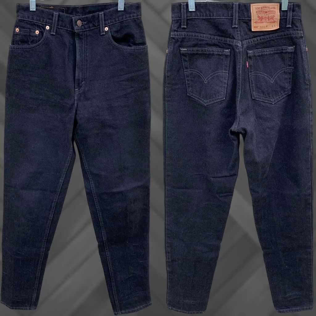 Levi's VINTAGE Levi's 550 Jeans Black 29" Waist 8 REG L High Rise Mom Relaxed 90s Retro Denim Jeans Women's Shoes? Size 30" / US 8 / IT 44 - 1 Thumbnail