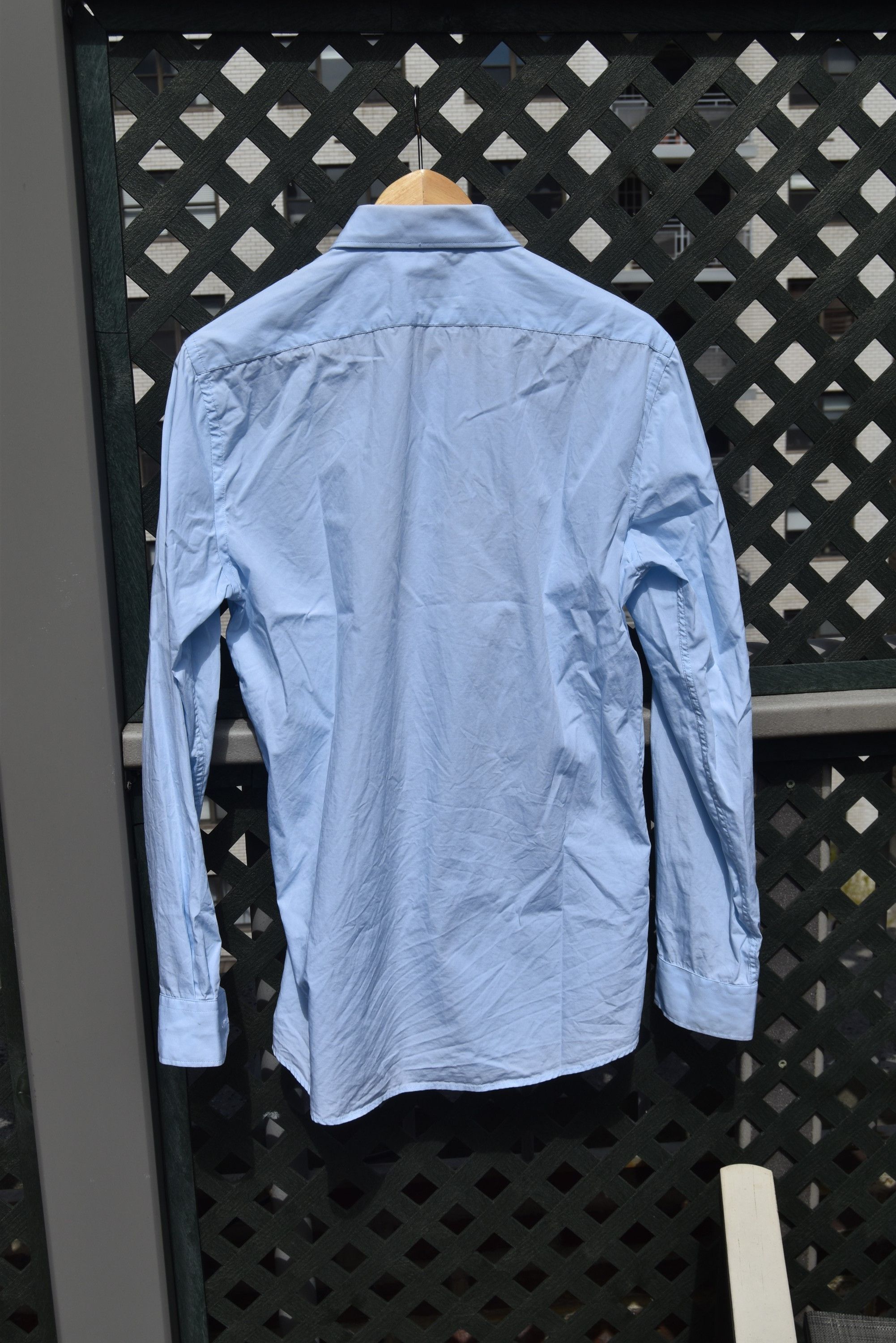Moschino Moschino heart embroidered logo light blue poplin shirt Size US M / EU 48-50 / 2 - 2 Thumbnail