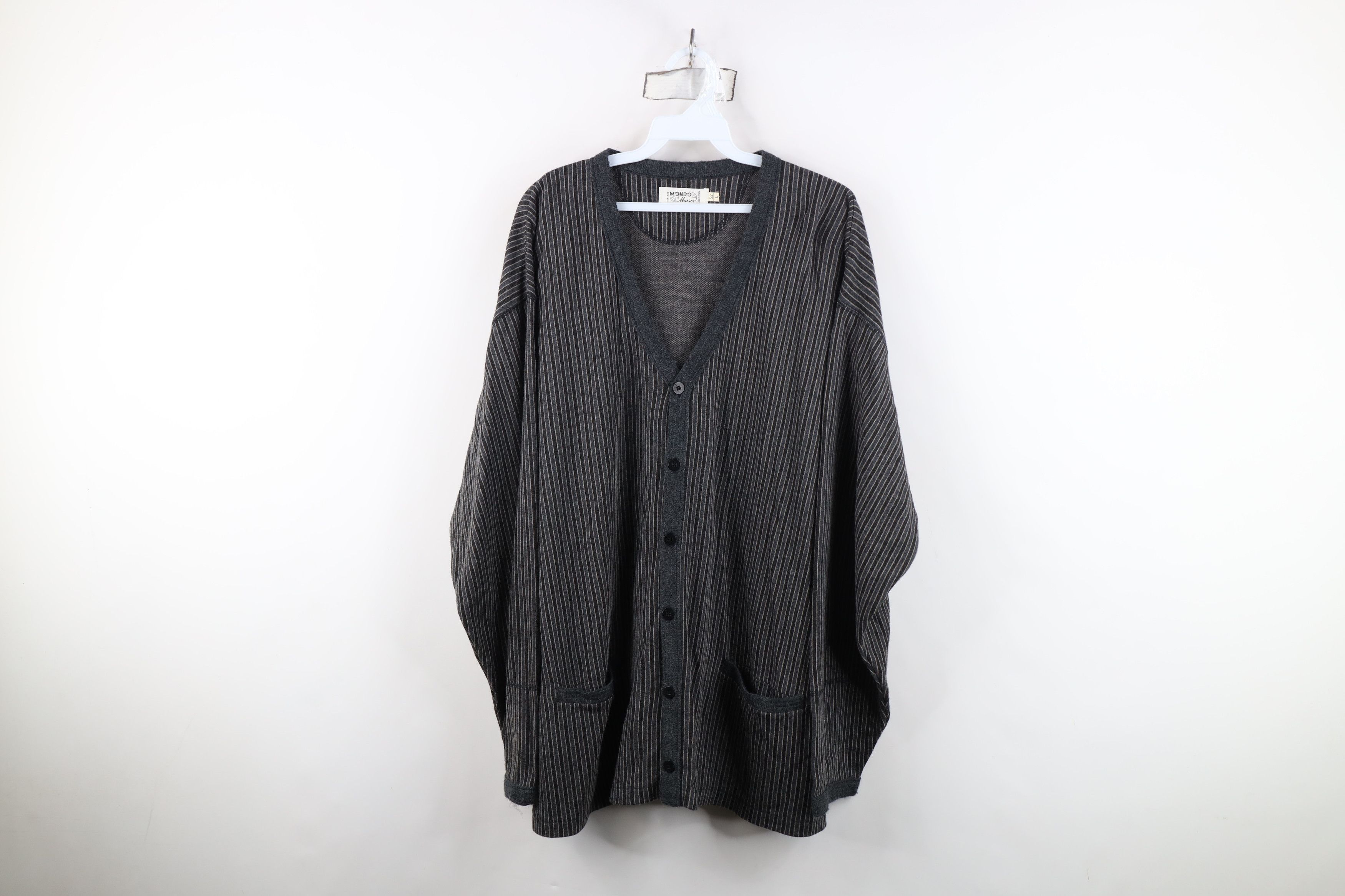 Vintage Vintage 90s Streetwear Striped Cotton Knit Cardigan Sweater Size US L / EU 52-54 / 3 - 1 Thumbnail