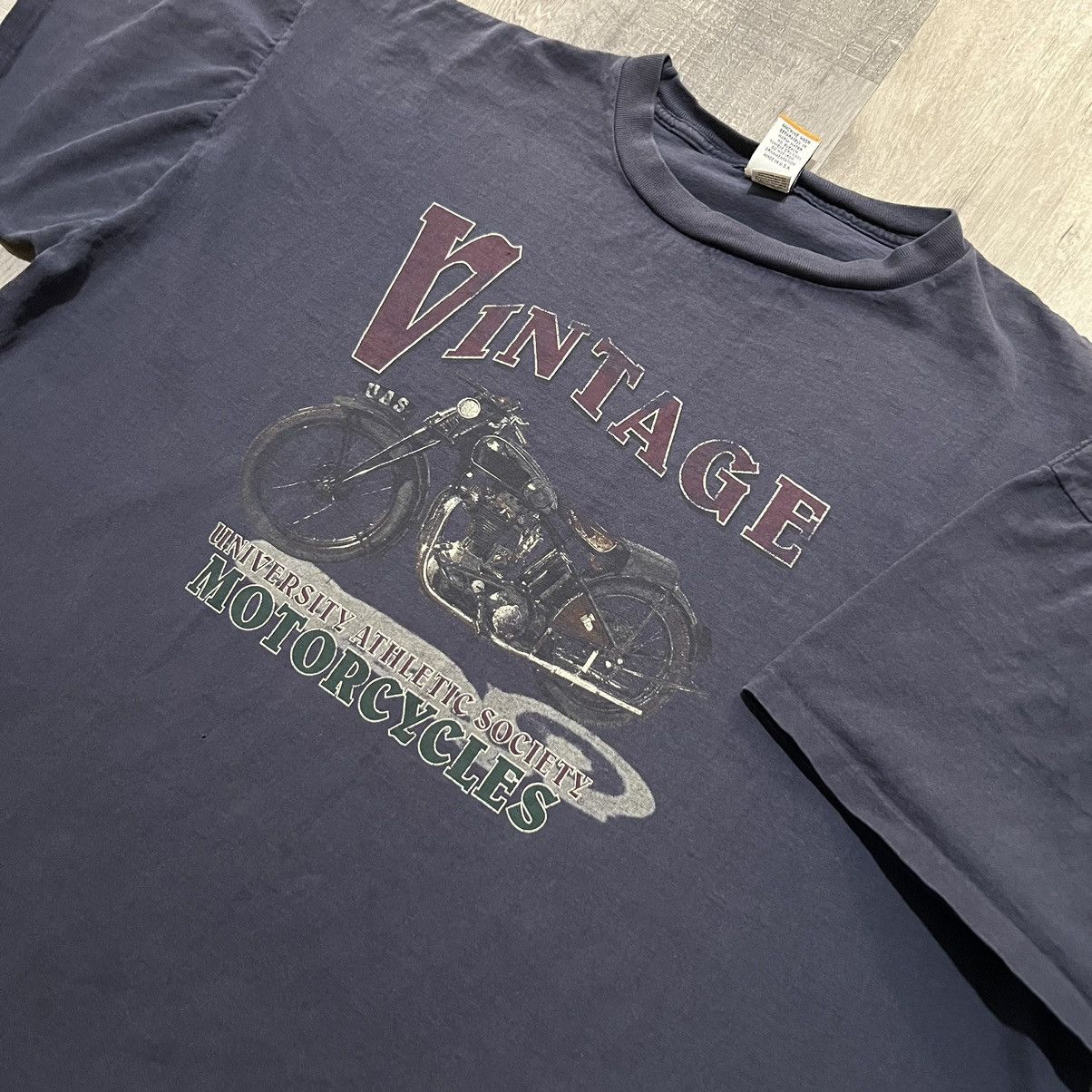 Vintage VTG University Athletic Society Motorcycle Biker T Shirt Size US XXL / EU 58 / 5 - 3 Thumbnail
