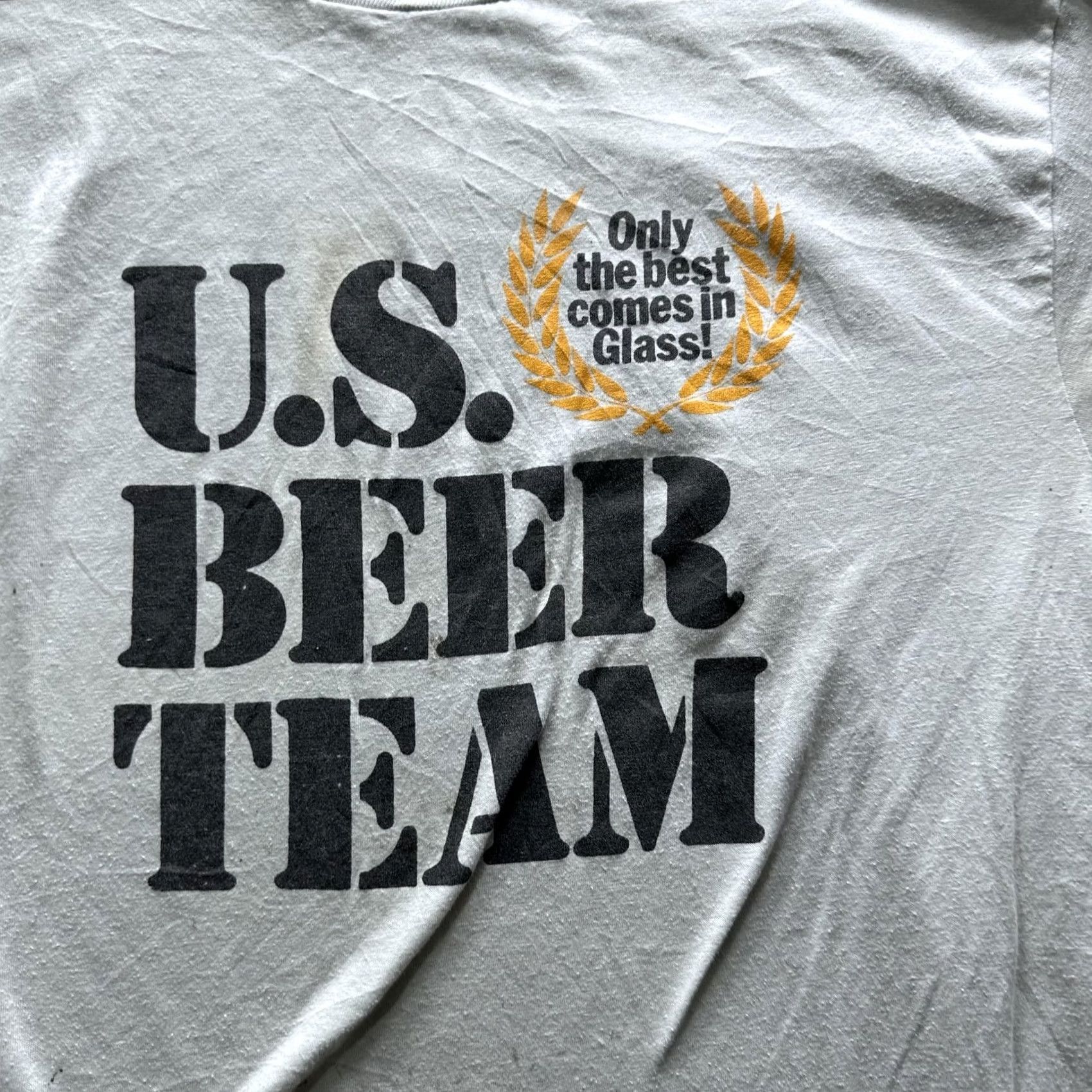 Vintage VINTAGE U.S. BEER TEAM Shirt Mens L Gray Graphic Tee Crewneck 90s Size US L / EU 52-54 / 3 - 2 Thumbnail