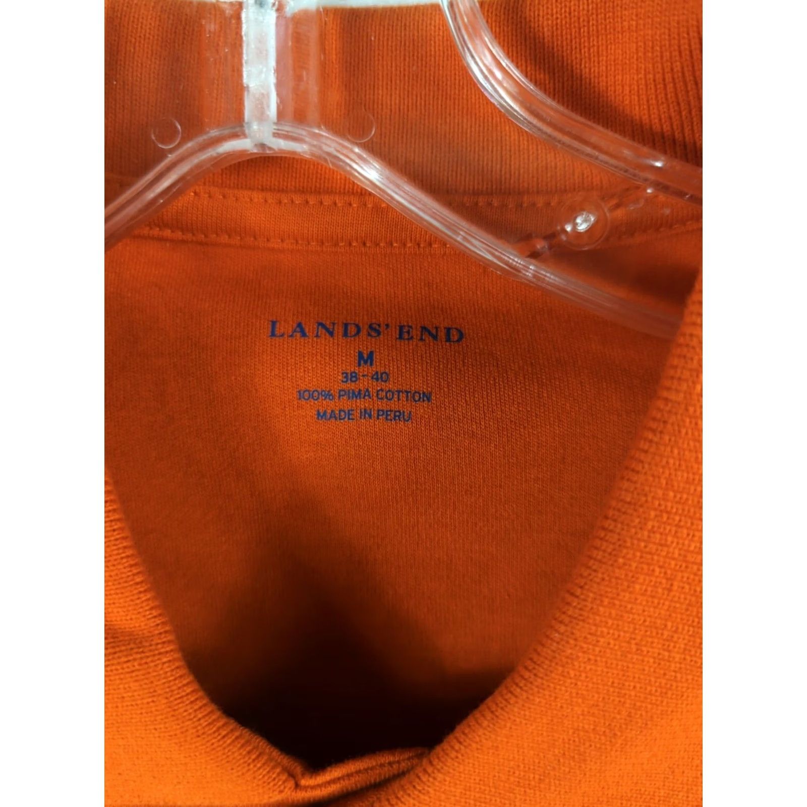 Lands' End Lands End Polo Shirt Mens M Orange Long Sleeve Traditional Fit dadcore Size US M / EU 48-50 / 2 - 4 Thumbnail