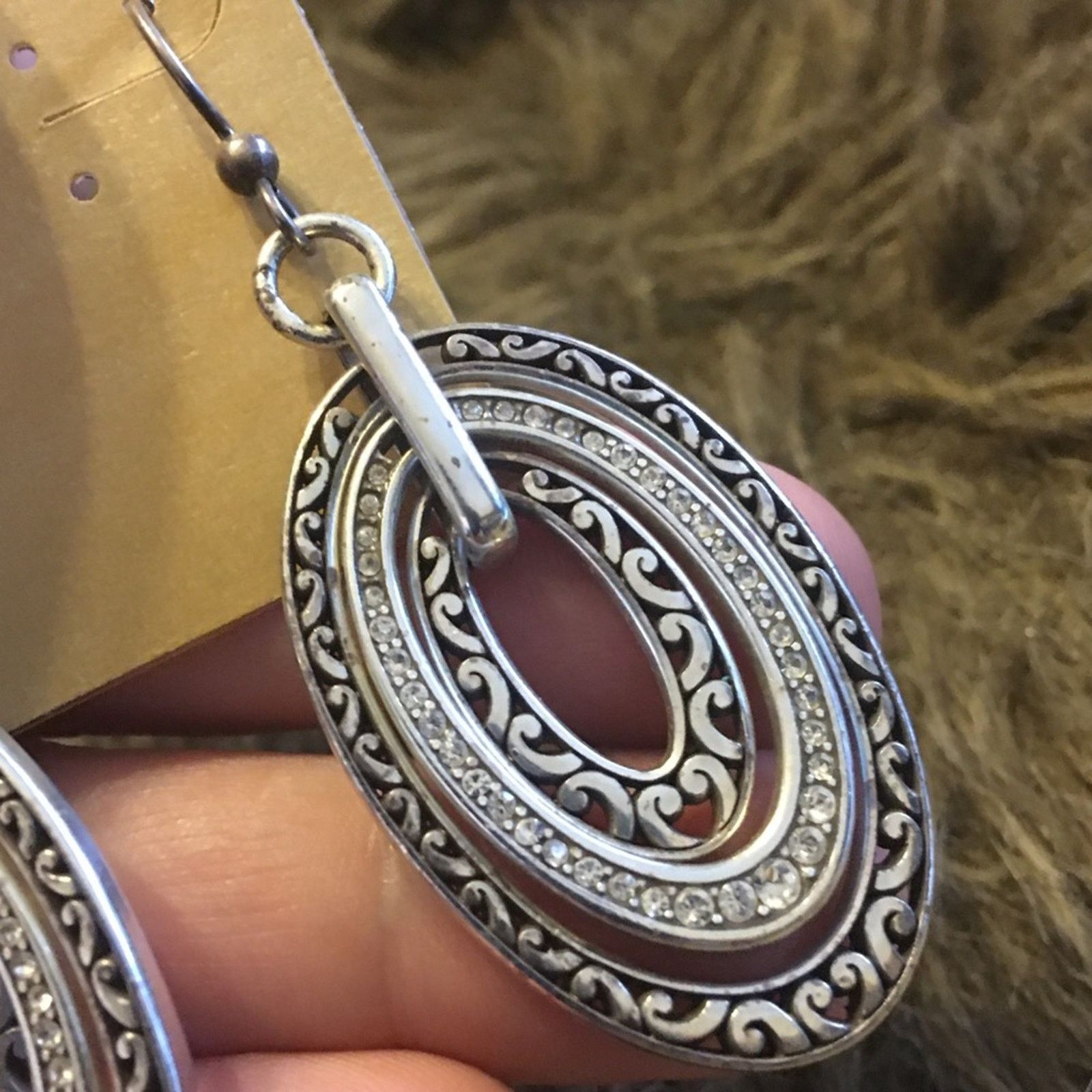 Vintage Vintage silver graduated scroll disc earrings Size ONE SIZE - 4 Thumbnail