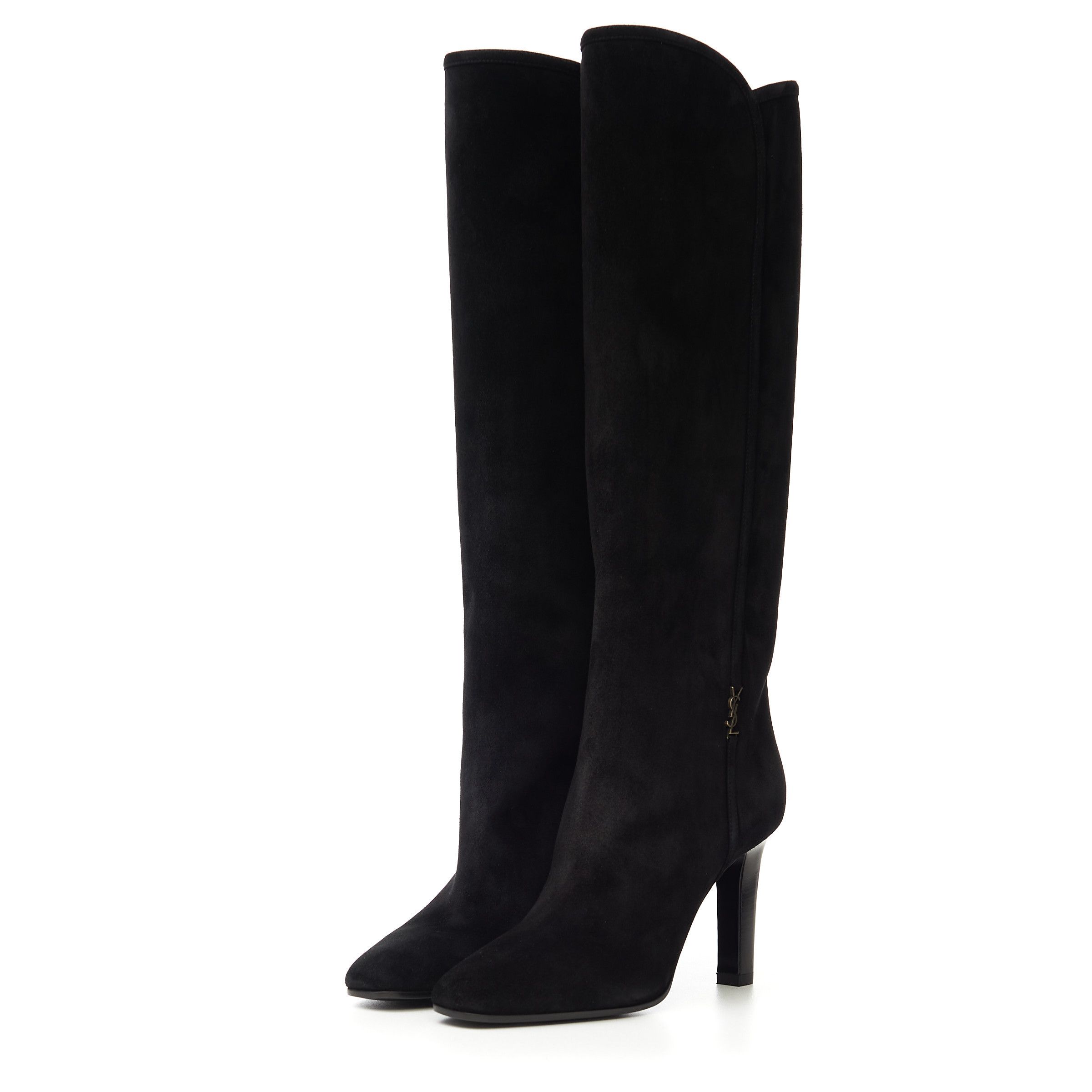 Saint Laurent Paris JANE Boots In Black Suede With YSL Detail Size US 6.5 / IT 36.5 - 3 Thumbnail