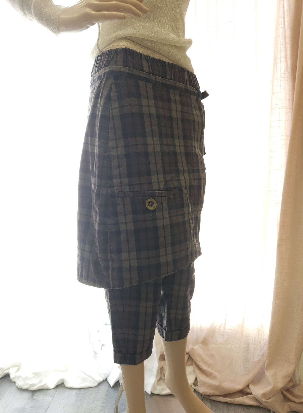 Vintage Rare Vintage Tie Wrap Skirt Cropped Pants Set By Whiplë Size 29" - 5 Thumbnail
