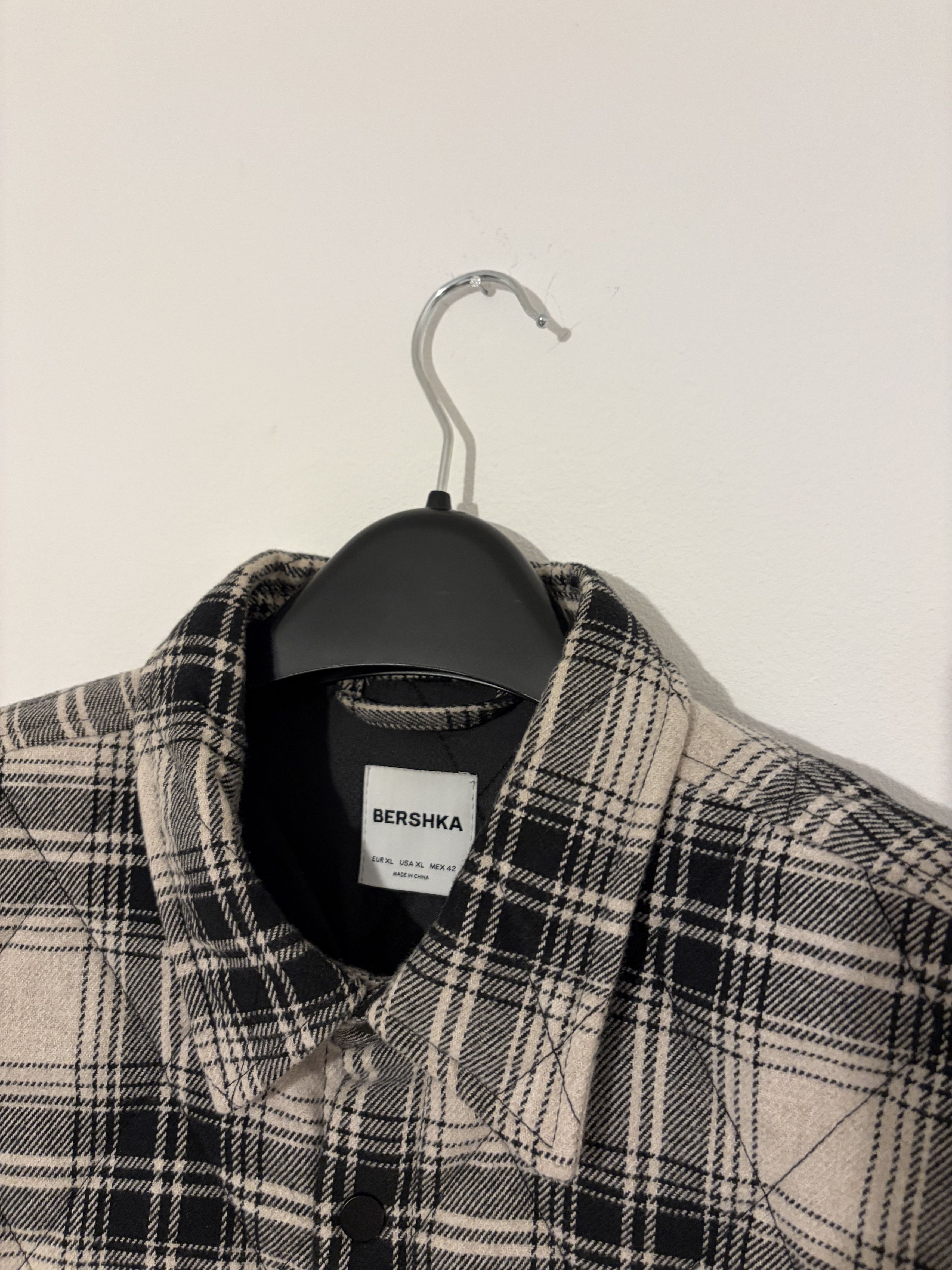 Bershka Bershka Check Quilted Overshirt Black/White Long Sleeve Size US XL / EU 56 / 4 - 3 Thumbnail