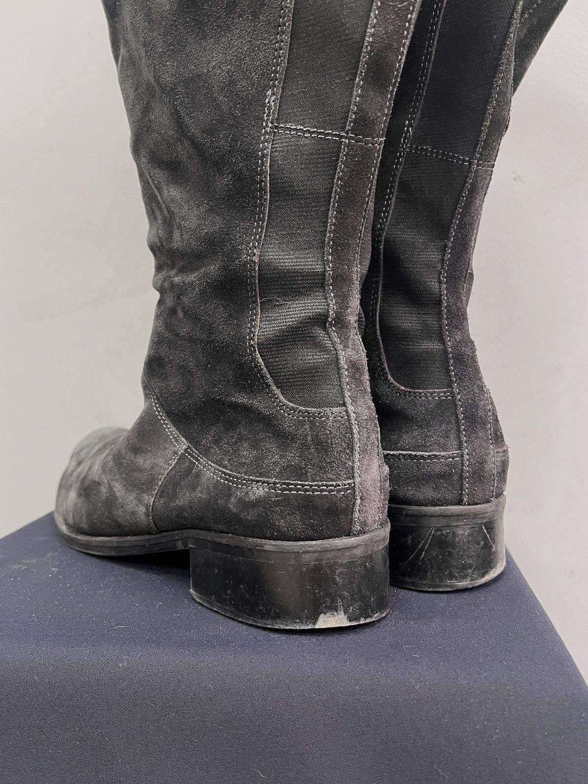 14th Addiction Leather ann demeulemeester style suede moto boots Size US 13 / EU 46 - 7 Thumbnail