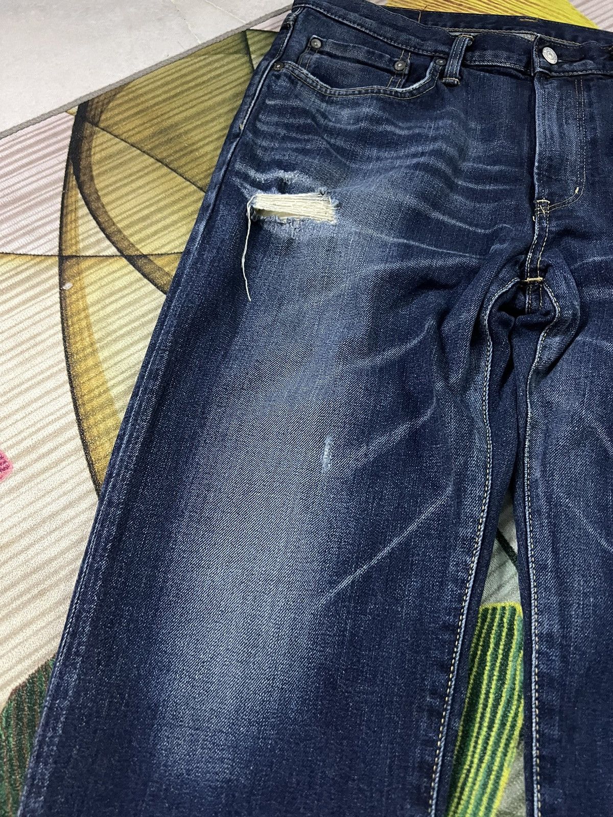 Edwin × If Six Was Nine VINTAGE EDWIN WHITE TAG DISTRESSED JEANS VERY RARE Size US 34 / EU 50 - 4 Thumbnail