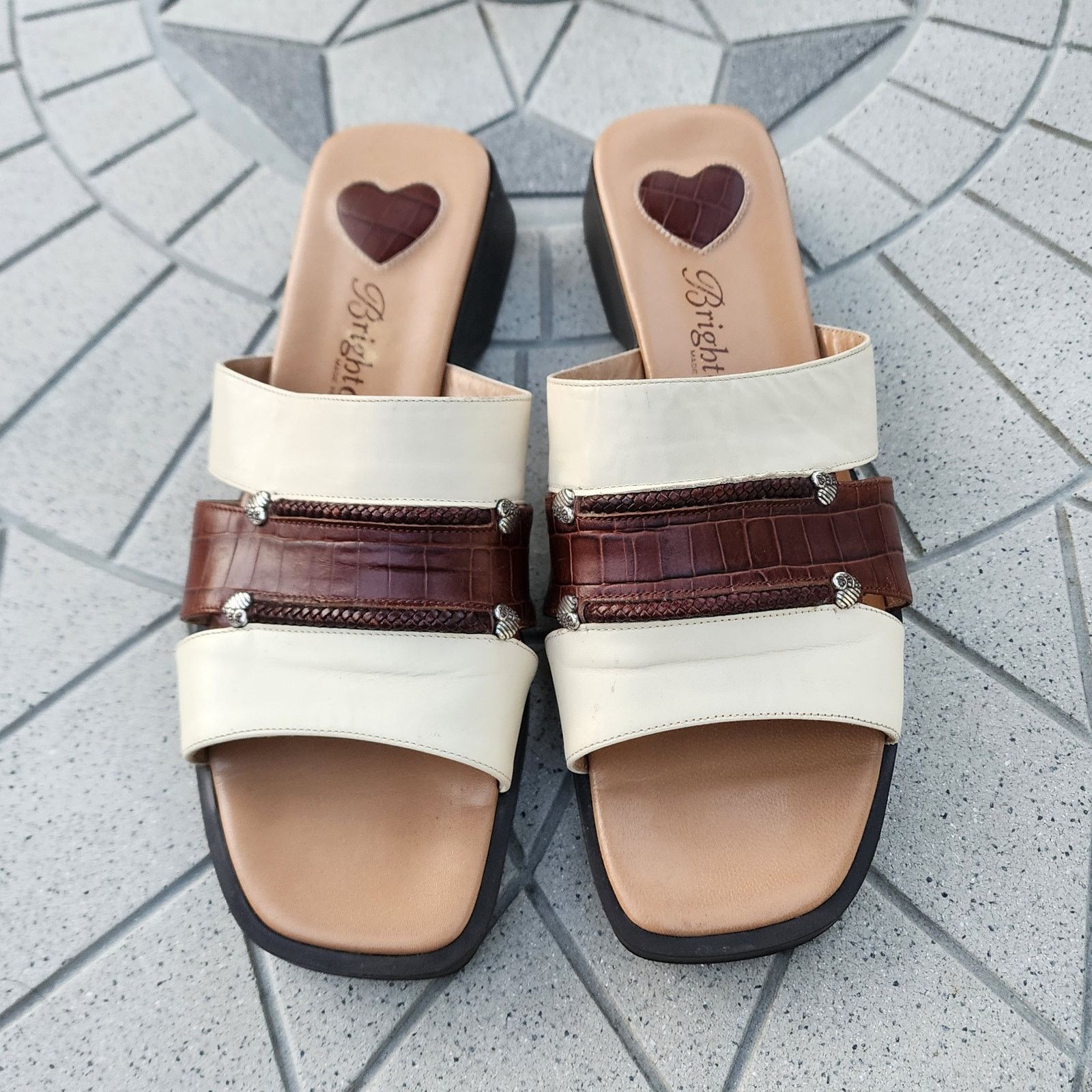 Brighton Brighton Billie Open Toe Slide Leather Sandals 7.5 Size US 7.5 / IT 37.5 - 3 Thumbnail