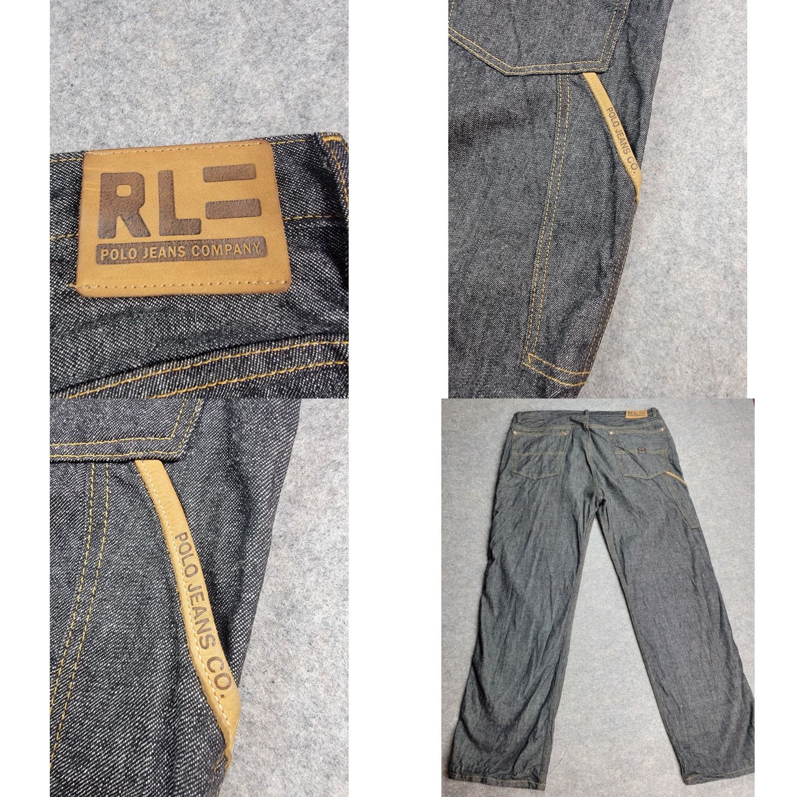 Vintage Polo Jeans Company Ralph Lauren Jeans Mens 36x34 Black 5 Pocket Carpenter C-5 Denim Zip 90s Logo Mens Size US M / EU 48-50 / 2 - 9 Thumbnail