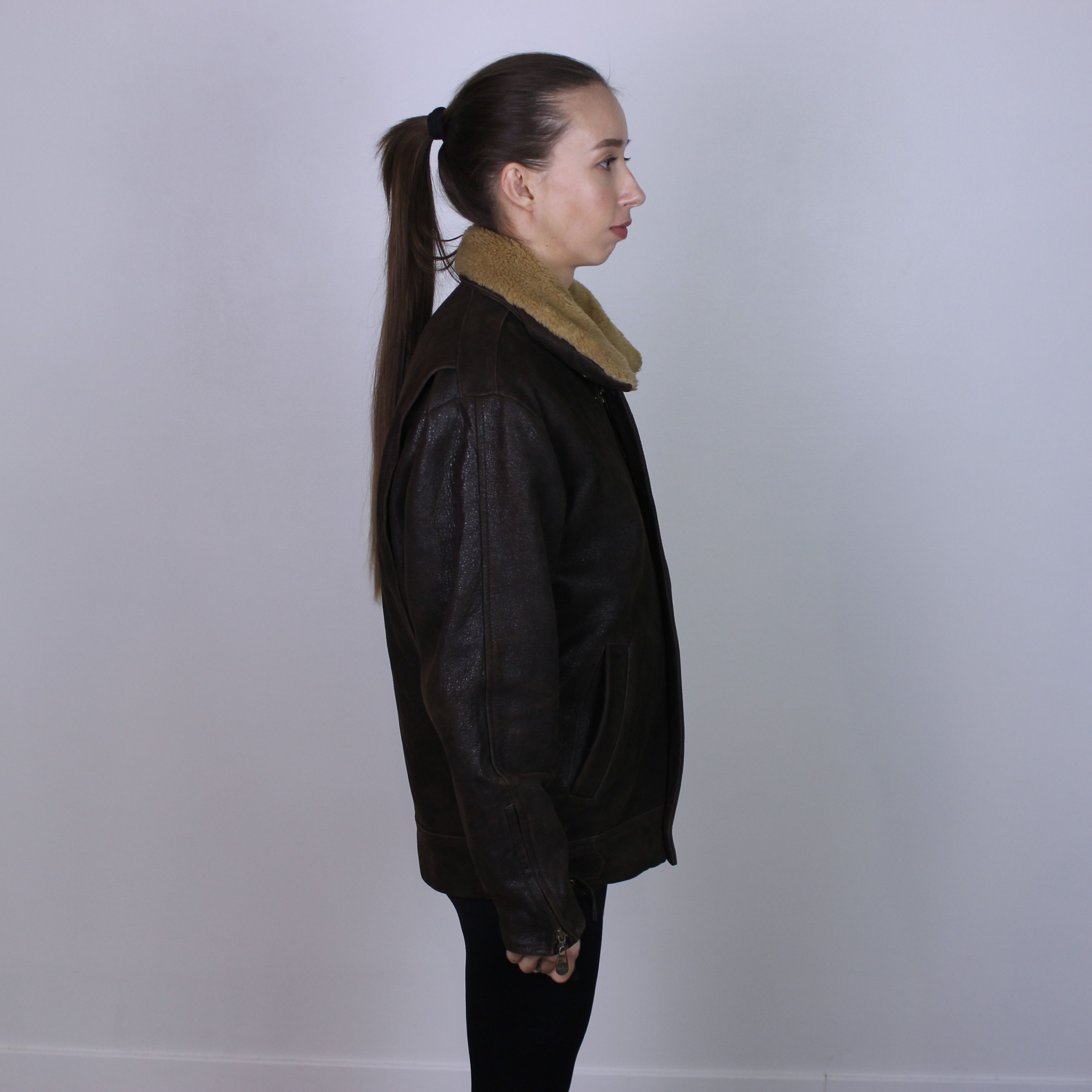 Leather Bassett heavy vintage aviator leather jacket winter M Size M / US 6-8 / IT 42-44 - 18 Thumbnail