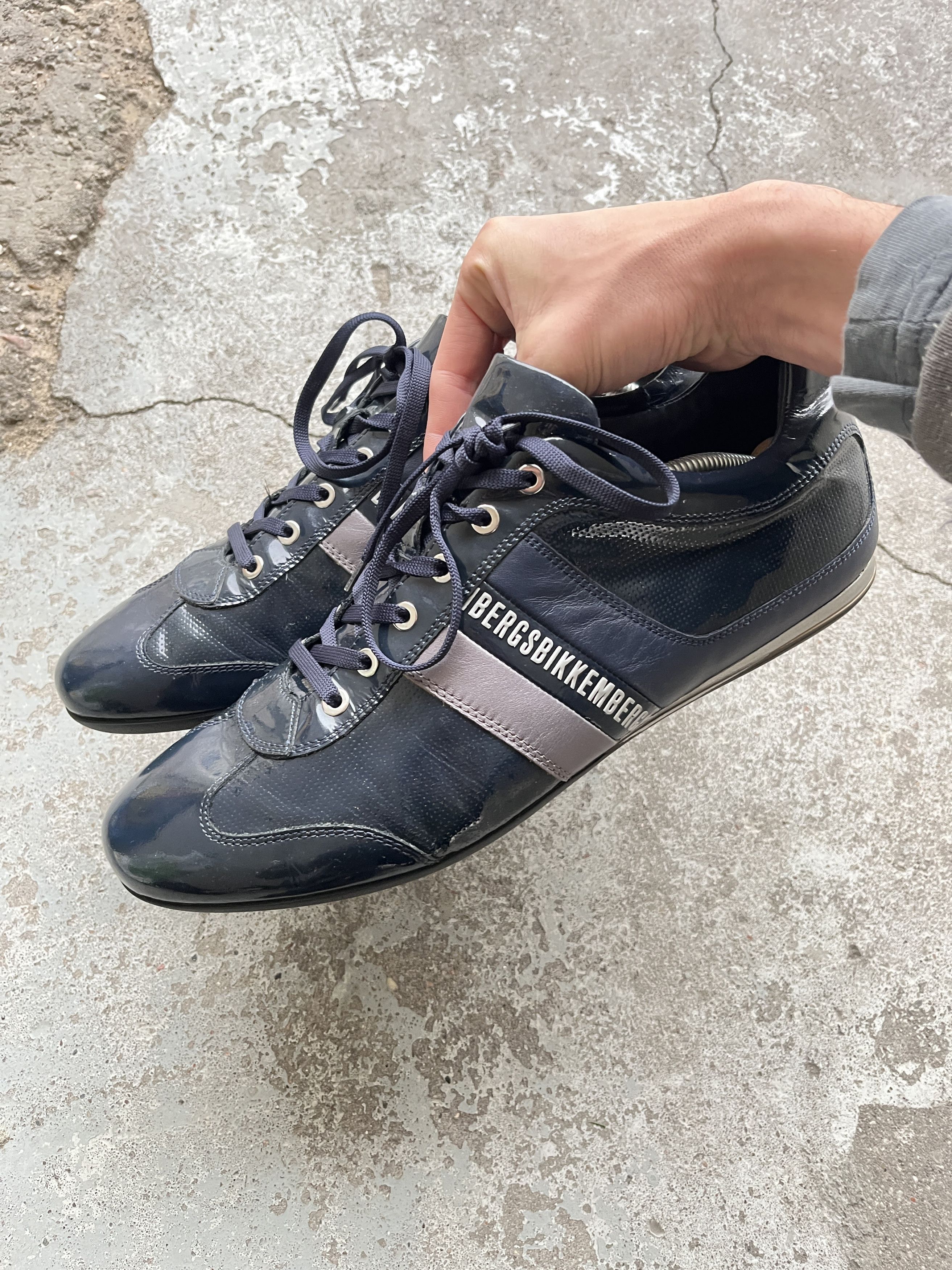 Dirk Bikkembergs Dirk Bikkembergs lacquered patent‑texture sneakers Size US 12 / EU 45 - 1 Thumbnail