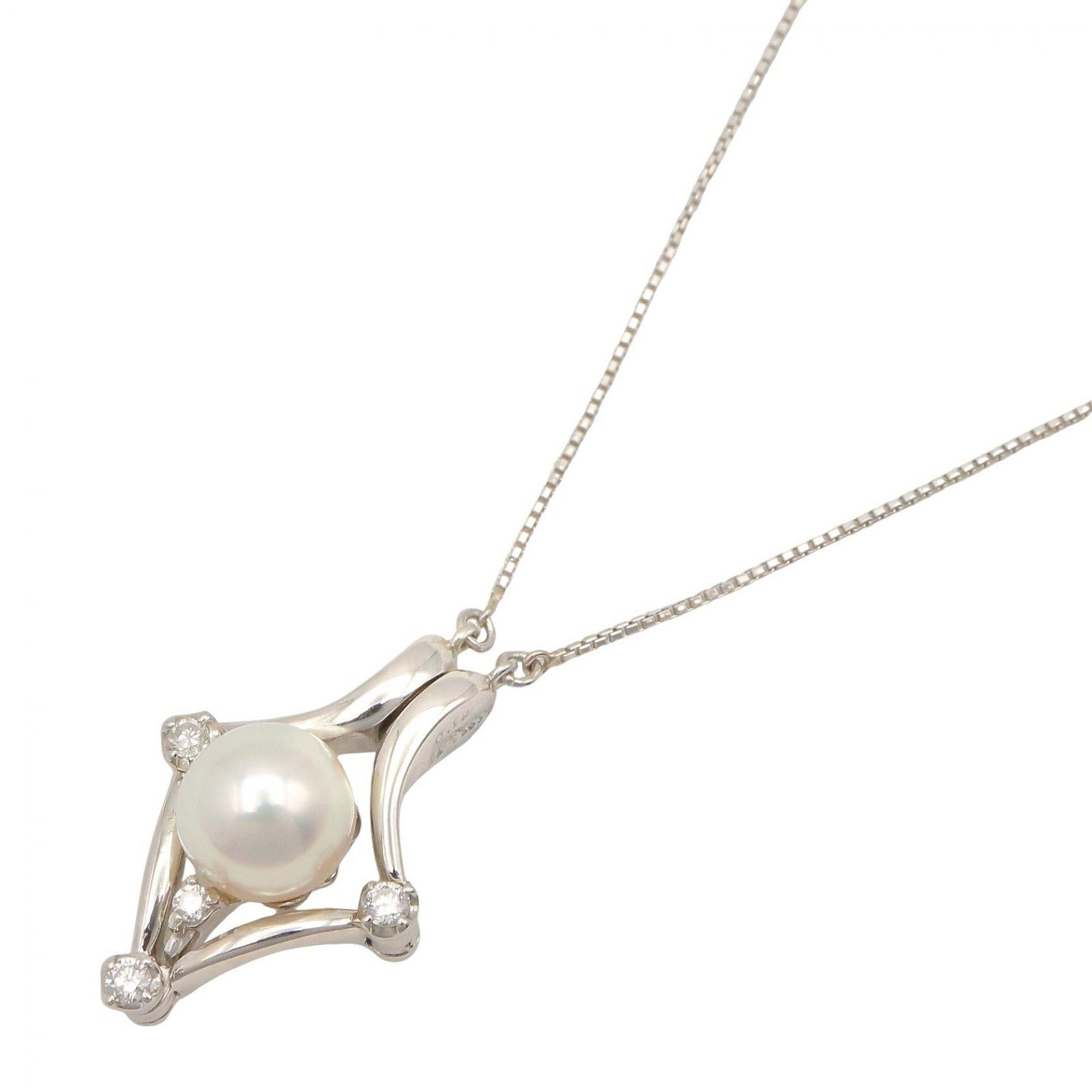 Other Tasaki TASAKI Pearl Diamond Pt900 Pt850 Platinum Necklace Precious Metal Necklace DUTY FREE for USA Size ONE SIZE - 1 Thumbnail