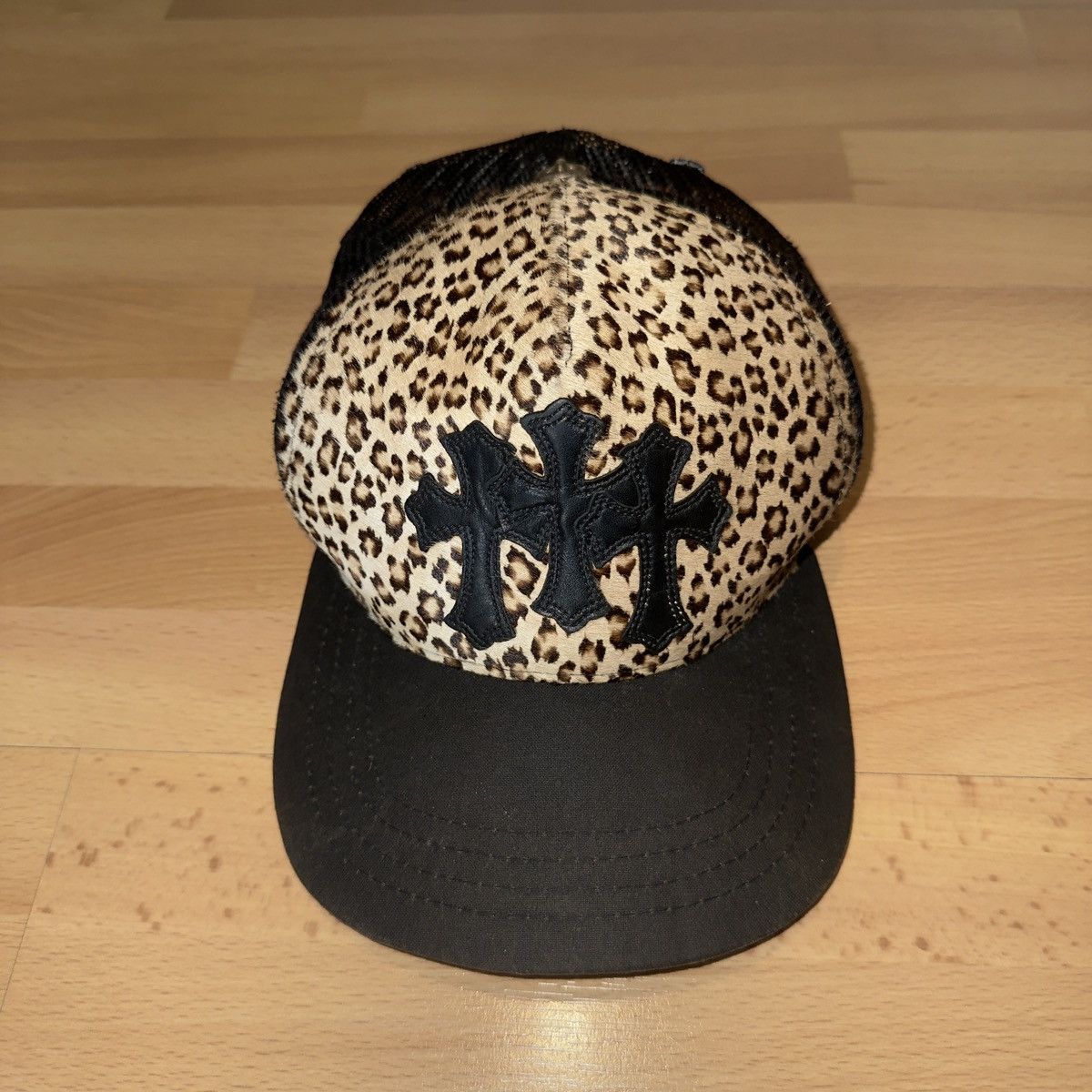 Chrome Hearts Chrome Hearts Leopard Print Hat w/ Leather Cross Patches Size ONE SIZE - 3 Thumbnail