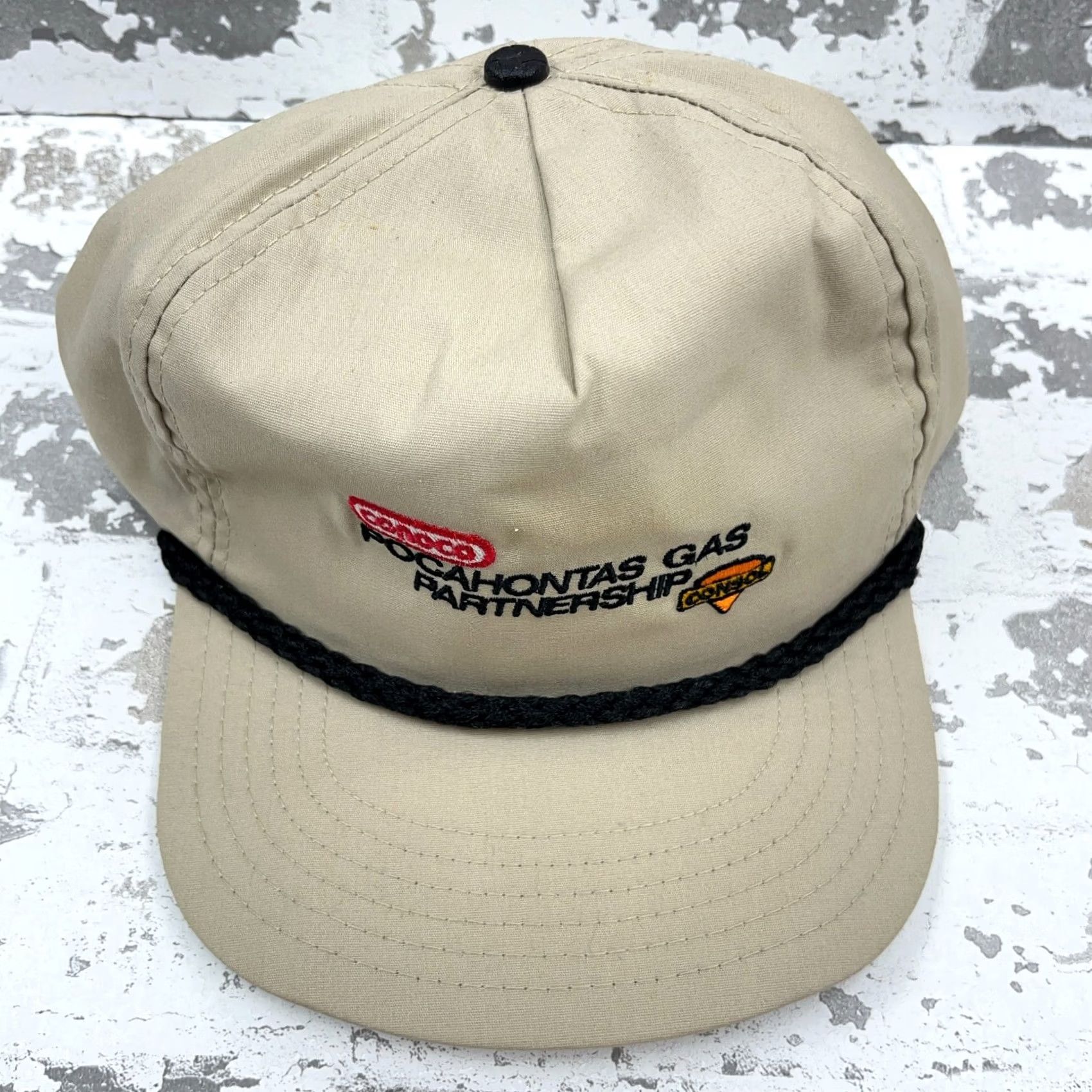 Coal VINTAGE Conoco Tan Trucker Hat Cap Snap Back USA Coal Mining 80s Rope Mens Size ONE SIZE - 4 Thumbnail