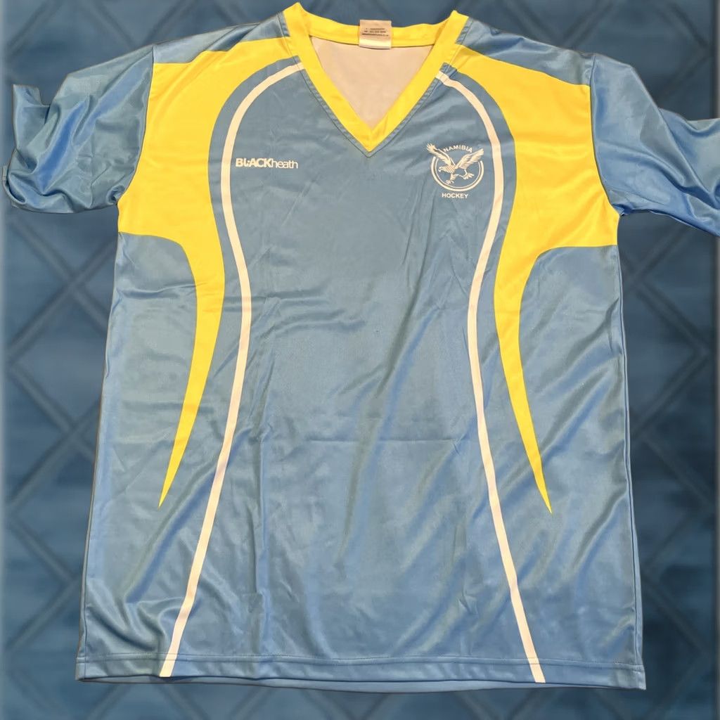 Market Market Demand Mens XL Blue Awesome Namibia Hockey Union Black Health Jersey Size Size US XL / EU 56 / 4 - 1 Thumbnail