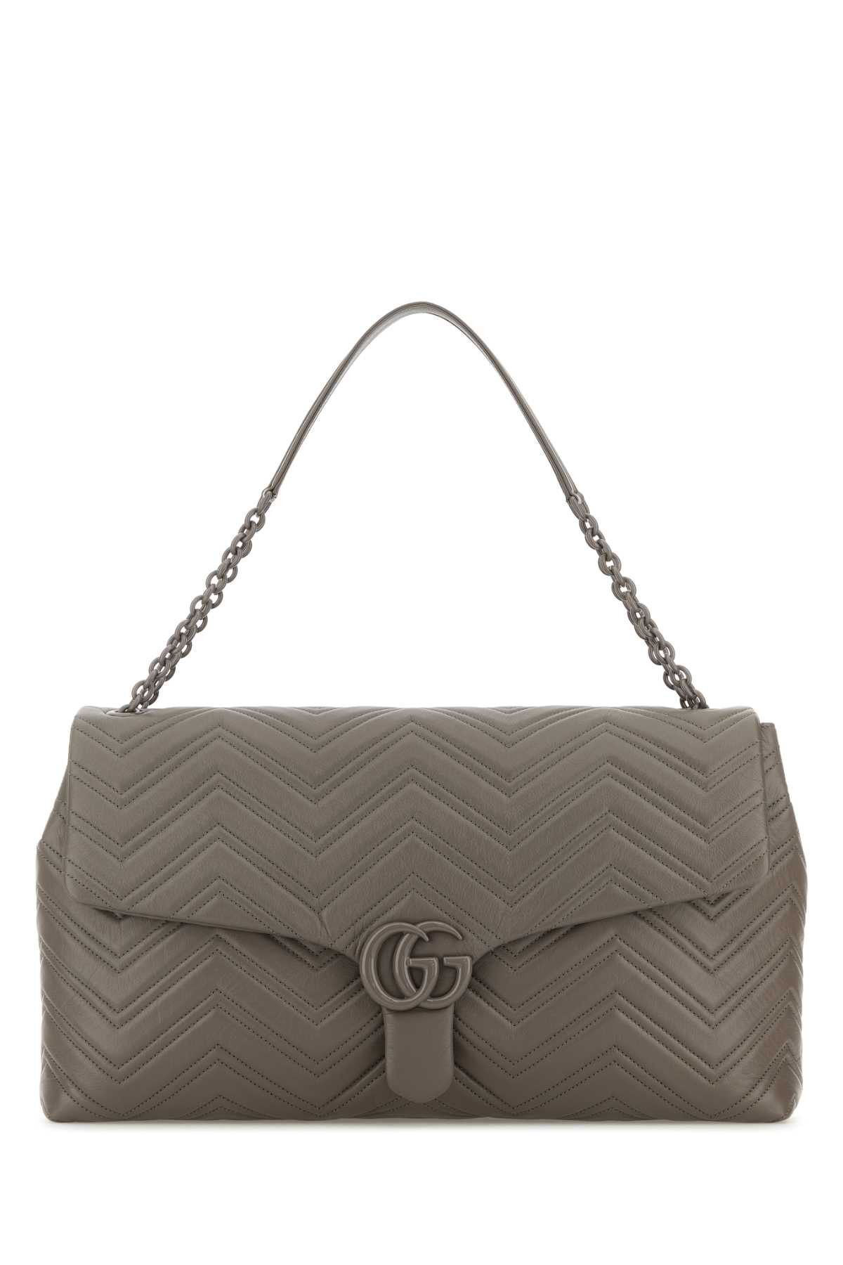 Gucci Grey Leather Maxi Gg Marmont Shoulder Bag Size ONE SIZE - 1 Thumbnail