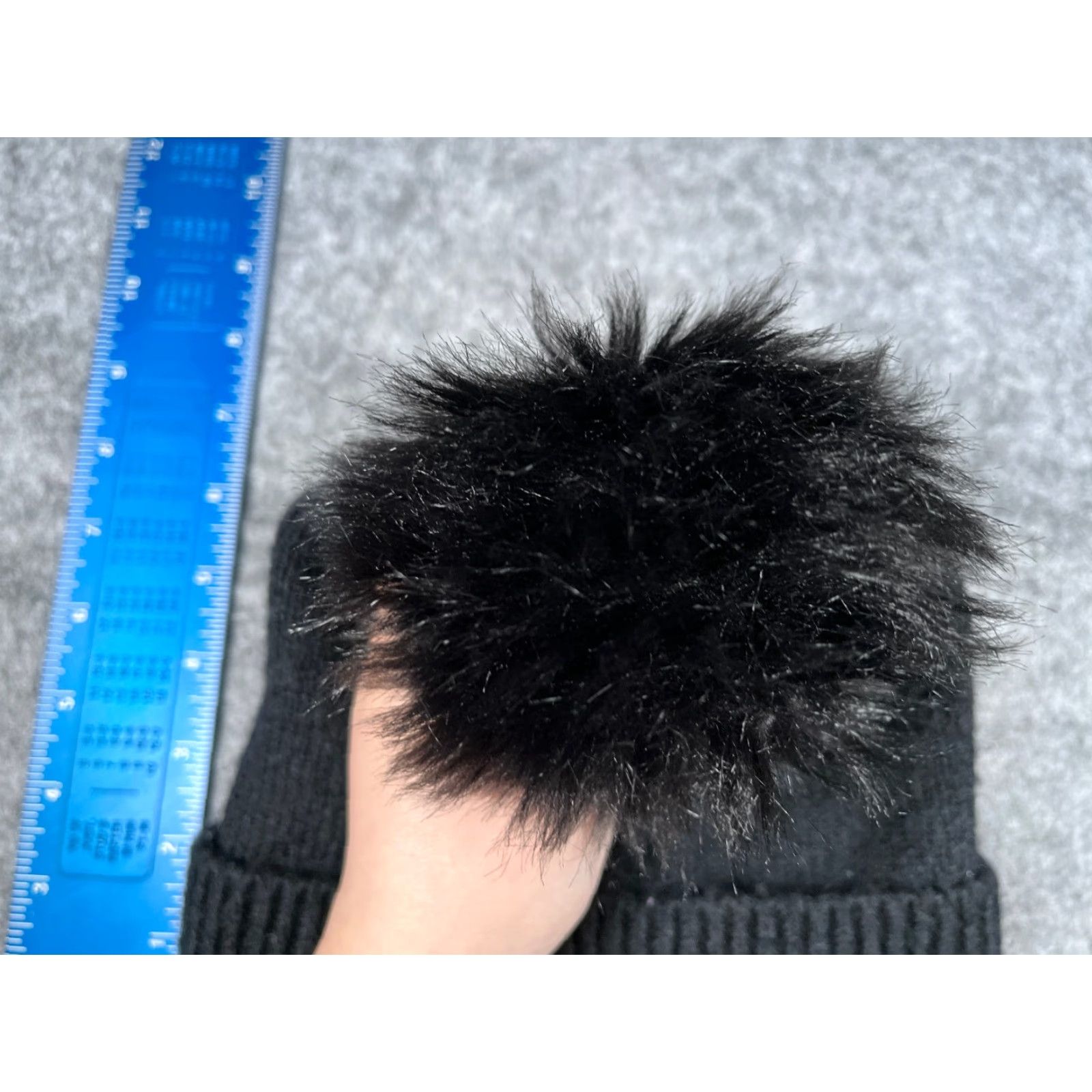 Vintage Target Beanie Toque Adult One Size Black Knit Faux Fur Pom Outdoor Ski Womens Size ONE SIZE - 3 Thumbnail