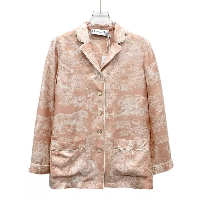Dior Dior Pink animal jungle printed mulberry silk lapel single Size 4XL / US 24-26 - 1 Thumbnail