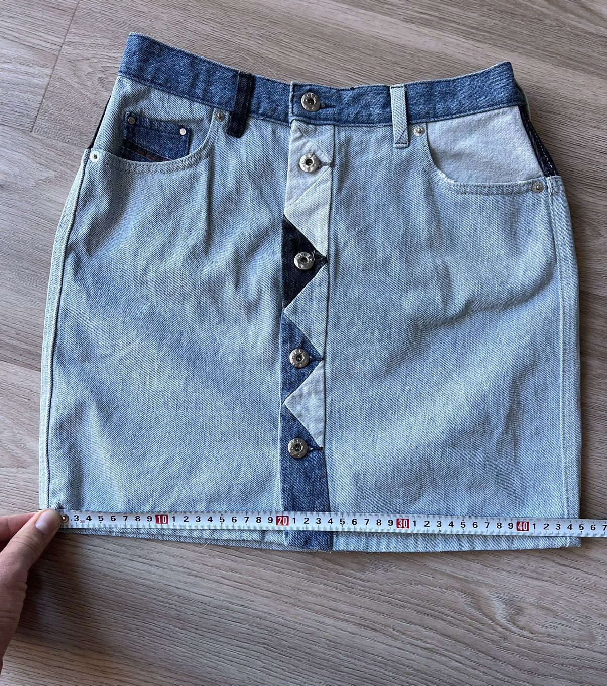 Diesel Vintage Diesel Avant Garde Denim Button Skirt Size 27" / US 4 / IT 40 - 13 Thumbnail