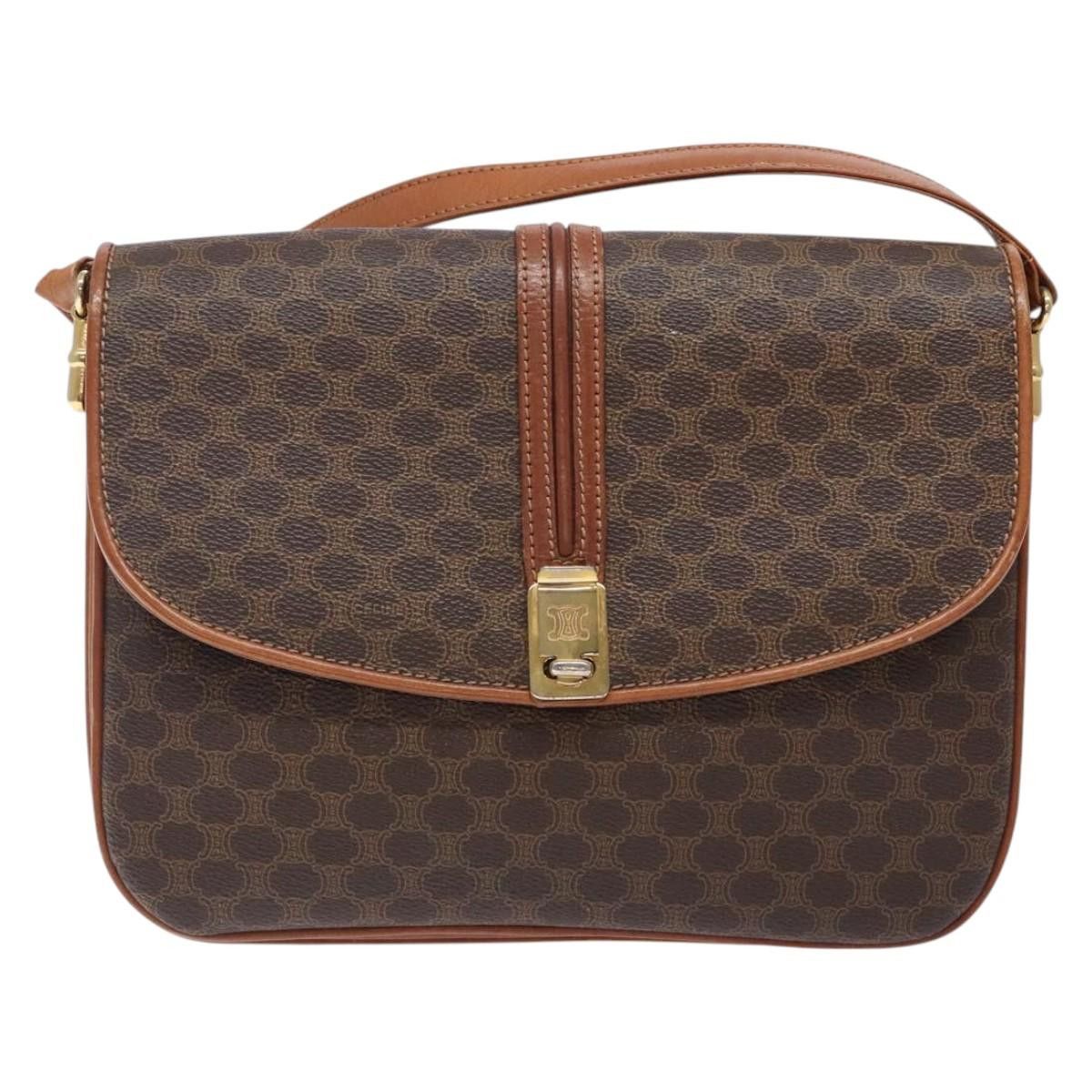 Celine CELINE Macadam Canvas Shoulder Bag Pvc Leather Brown Size ONE SIZE - 2 Thumbnail