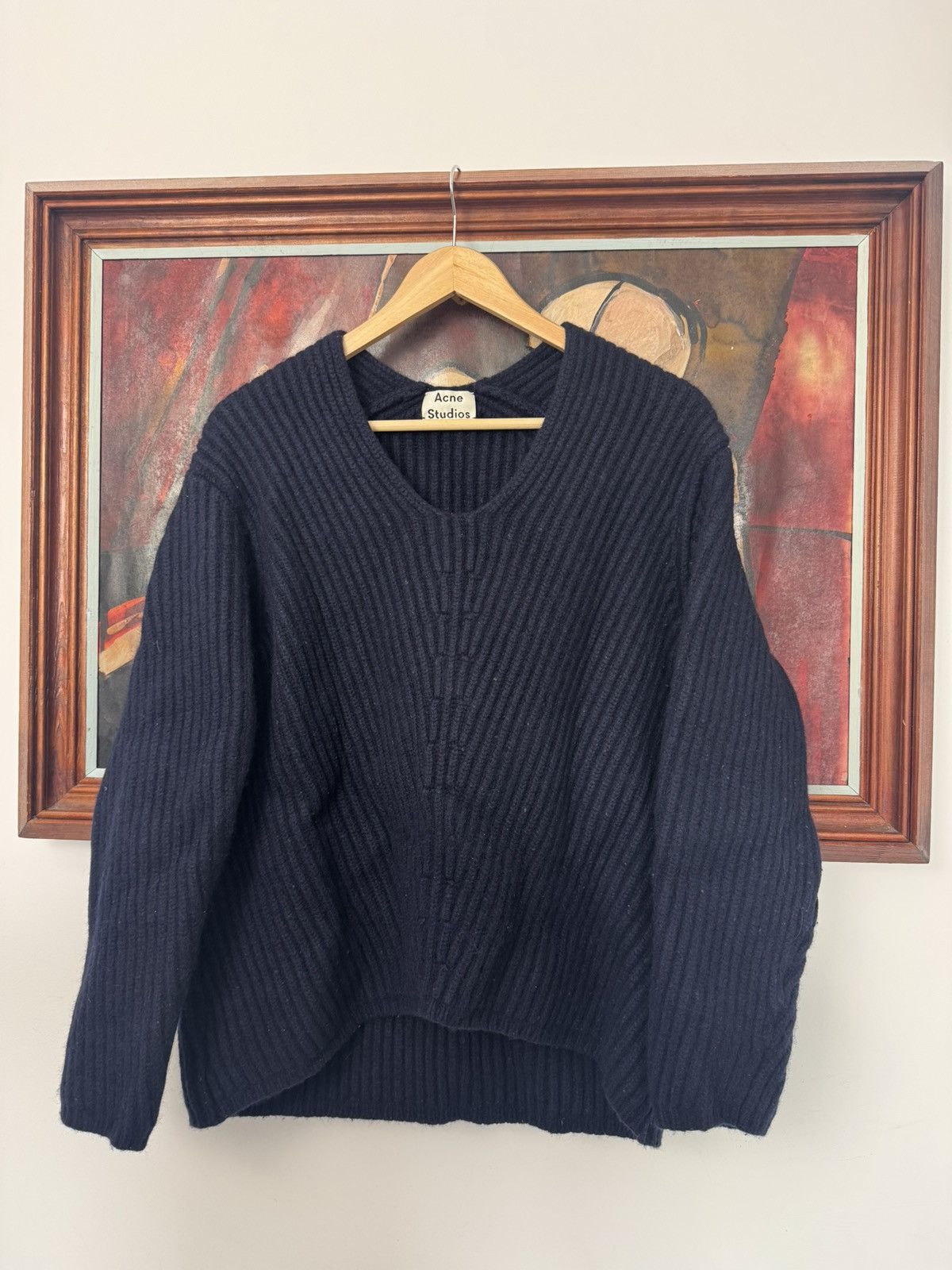 Acne Studios Acne Studios Wool Sweater Navy Blue Luxury Casual Knit Rare Size US S / EU 44-46 / 1 - 1 Thumbnail