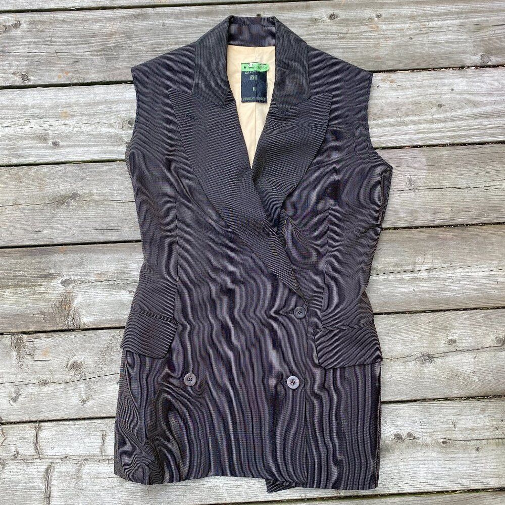 Jean Paul Gaultier × Vintage Vintage 1986 Jean Paul Gaultier Pinstriped Double-Breasted Size S / US 4 / IT 40 - 2 Thumbnail