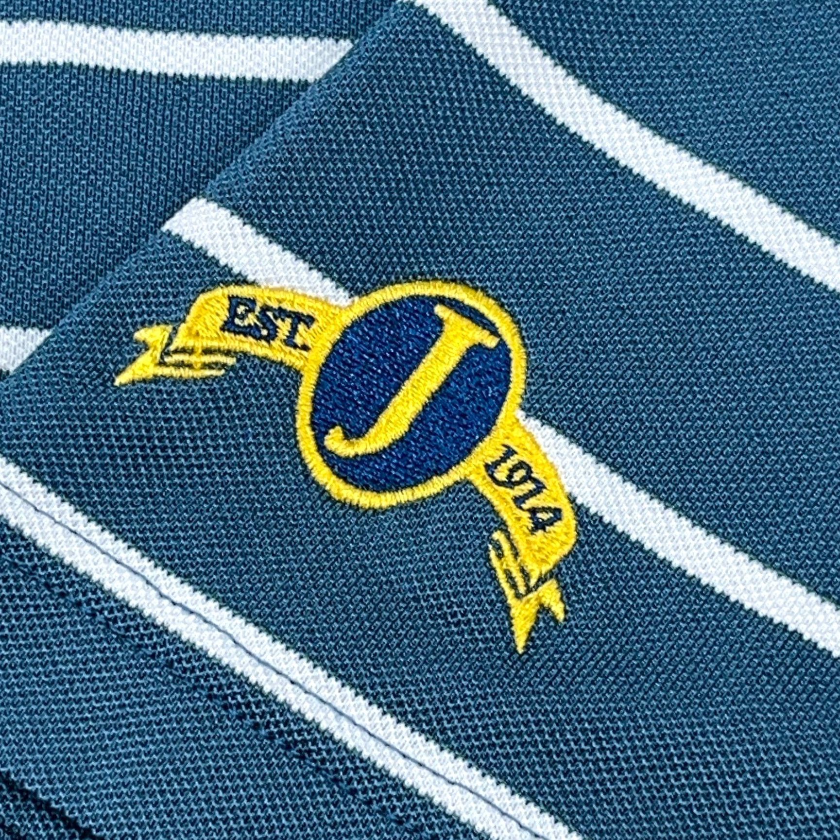 Footjoy FootJoy Polo Shirt Men XL Blue White Yellow Striped Performance Golf Club Aqua* Size US XL / EU 56 / 4 - 3 Thumbnail