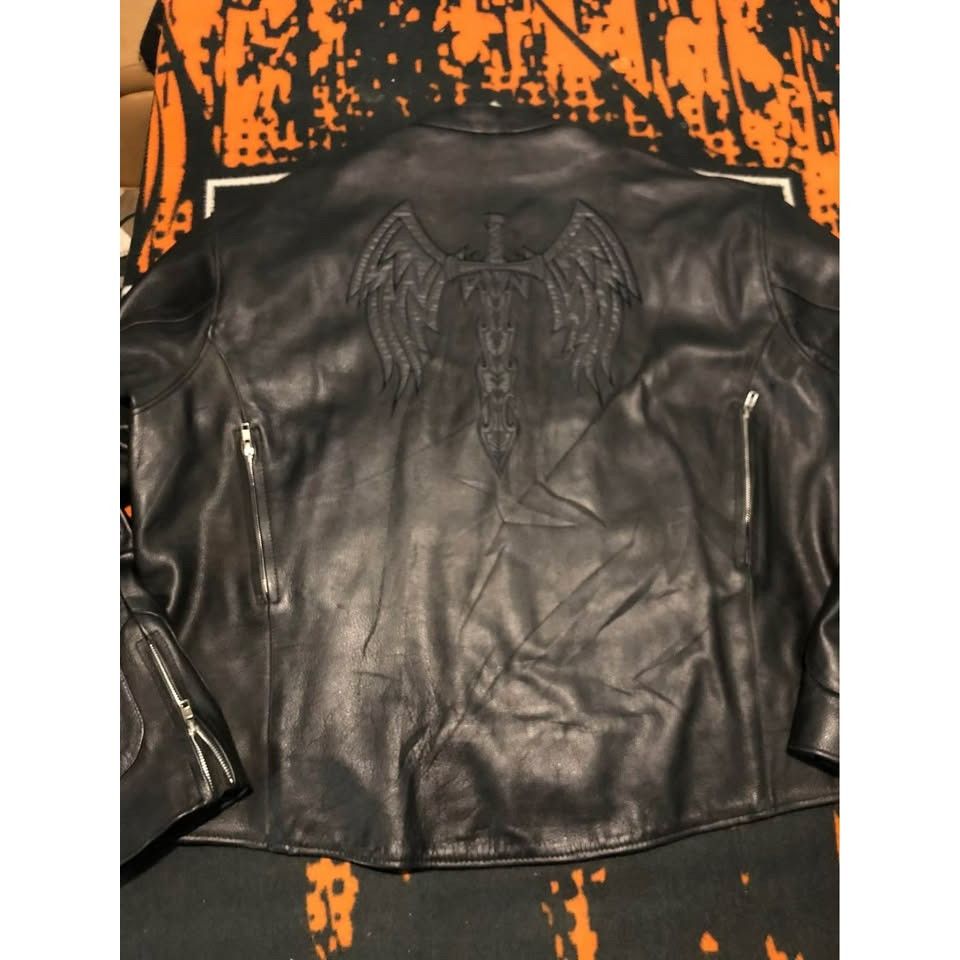 Genuine Leather NWOT Motorcycle Riding Jacket 2XL Men, Reflective Size US XXL / EU 58 / 5 - 3 Thumbnail