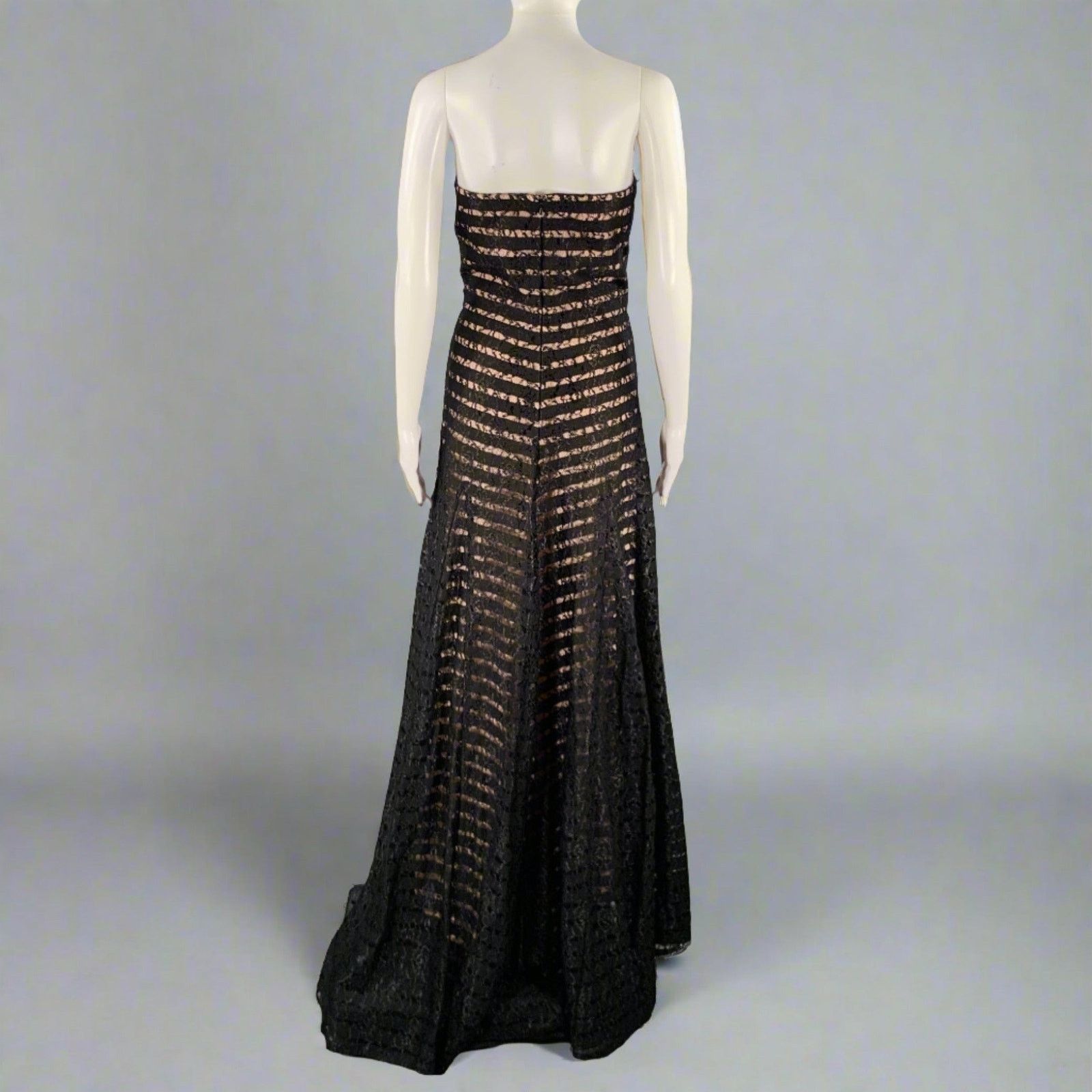 Vera Wang VERA WANG 8 Black Pink Nylon Blend Double Layer Long Dress Size M / US 6-8 / IT 42-44 - 3 Thumbnail