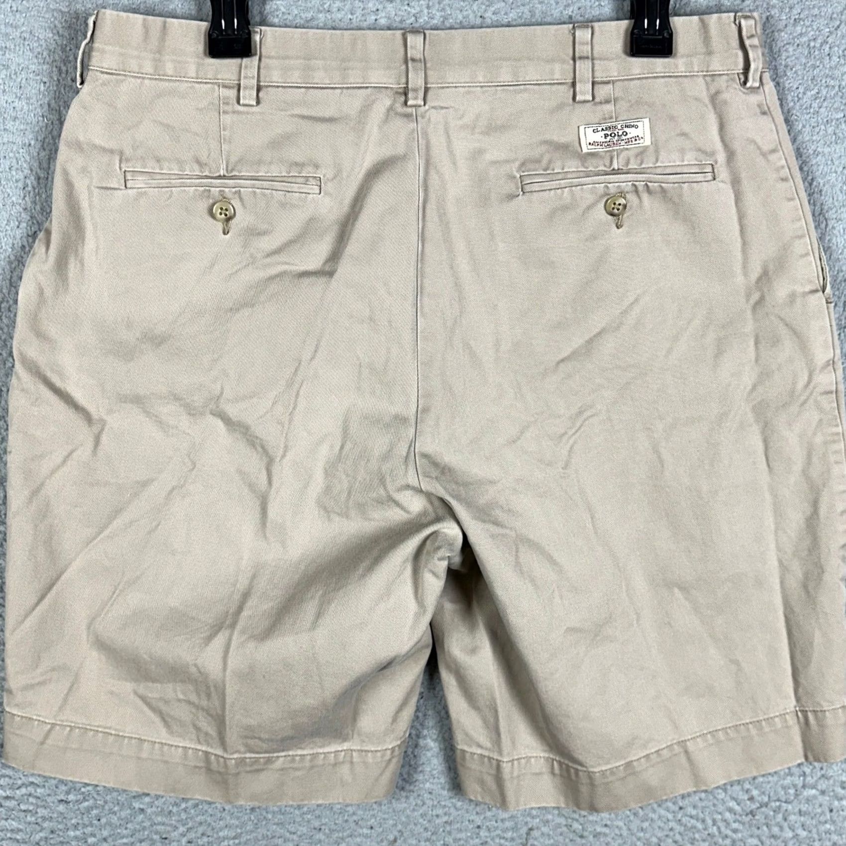 Polo Ralph Lauren Polo Ralph Lauren Shorts Mens 35 Beige Classic Chino Flat Front Casual Waist 35 Inseam 9 Beig e Cotton Solid Logo Pockets Khakis Size US S / EU 44-46 / 1 - 2 Thumbnail