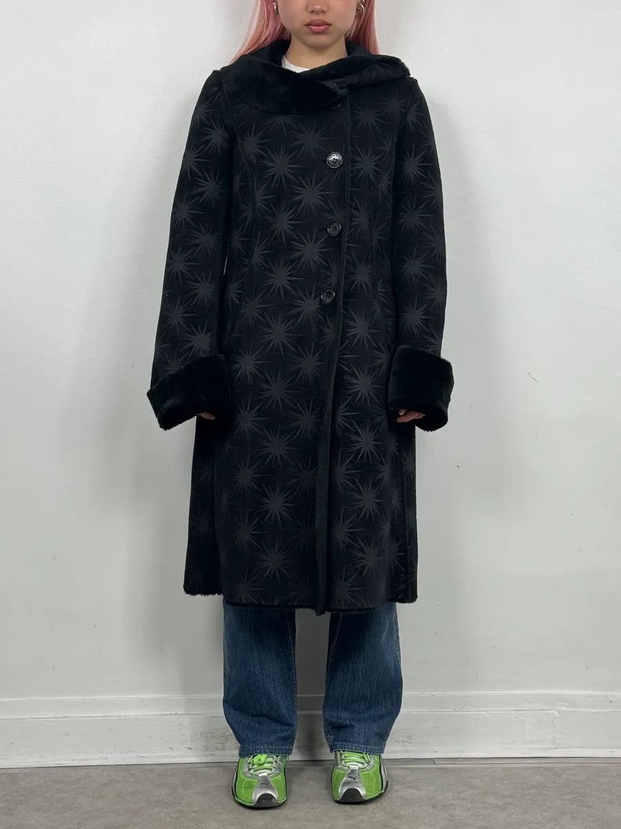 Emporio Armani AW2004 Emporio Armani Black Stars Contemporary Reversible Long Coat Size M / US 6-8 / IT 42-44 - 3 Thumbnail