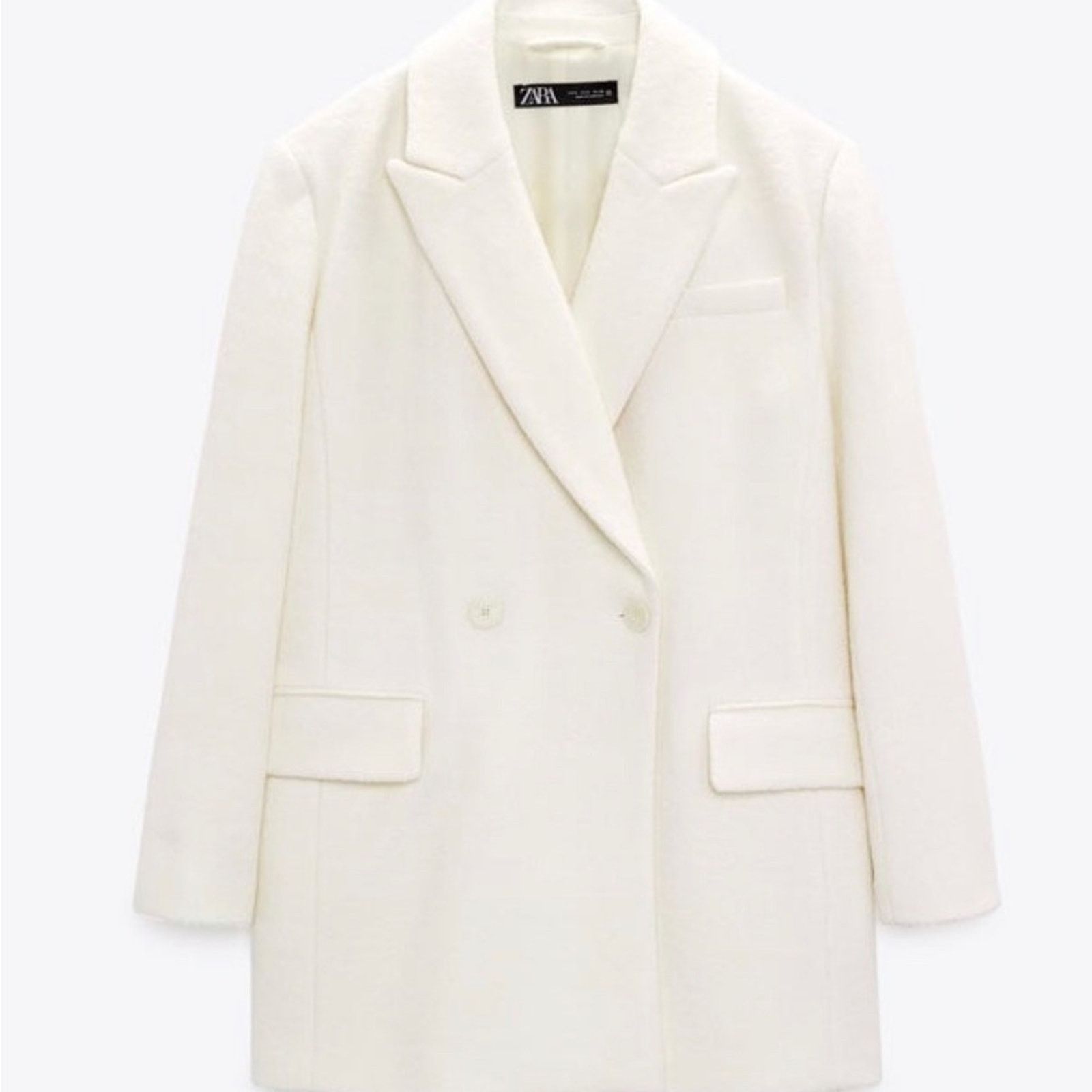 Zara ZARA WOOL BLEND SHORT COAT ECRU Size S / US 4 / IT 40 - 3 Thumbnail