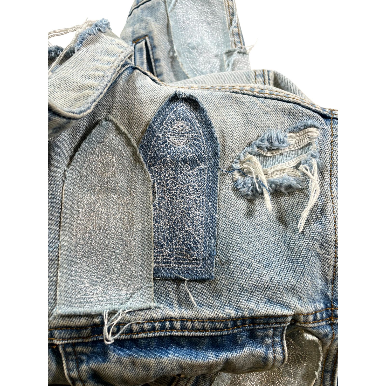 Who Decides War Who Decides War Patched Arch Repaired Denim Blue Jacket Size US L / EU 52-54 / 3 - 6 Thumbnail
