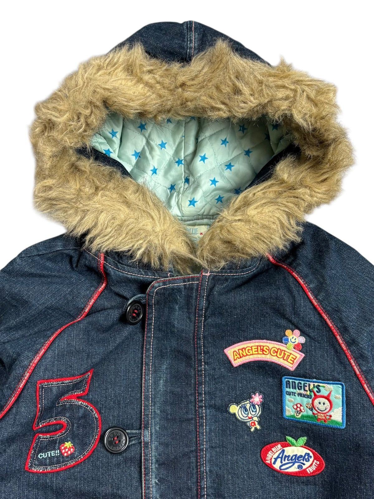 Angel Blue 2000s Angel Blue - Fur Hoodie Denim Jacket Size US M / EU 48-50 / 2 - 6 Thumbnail