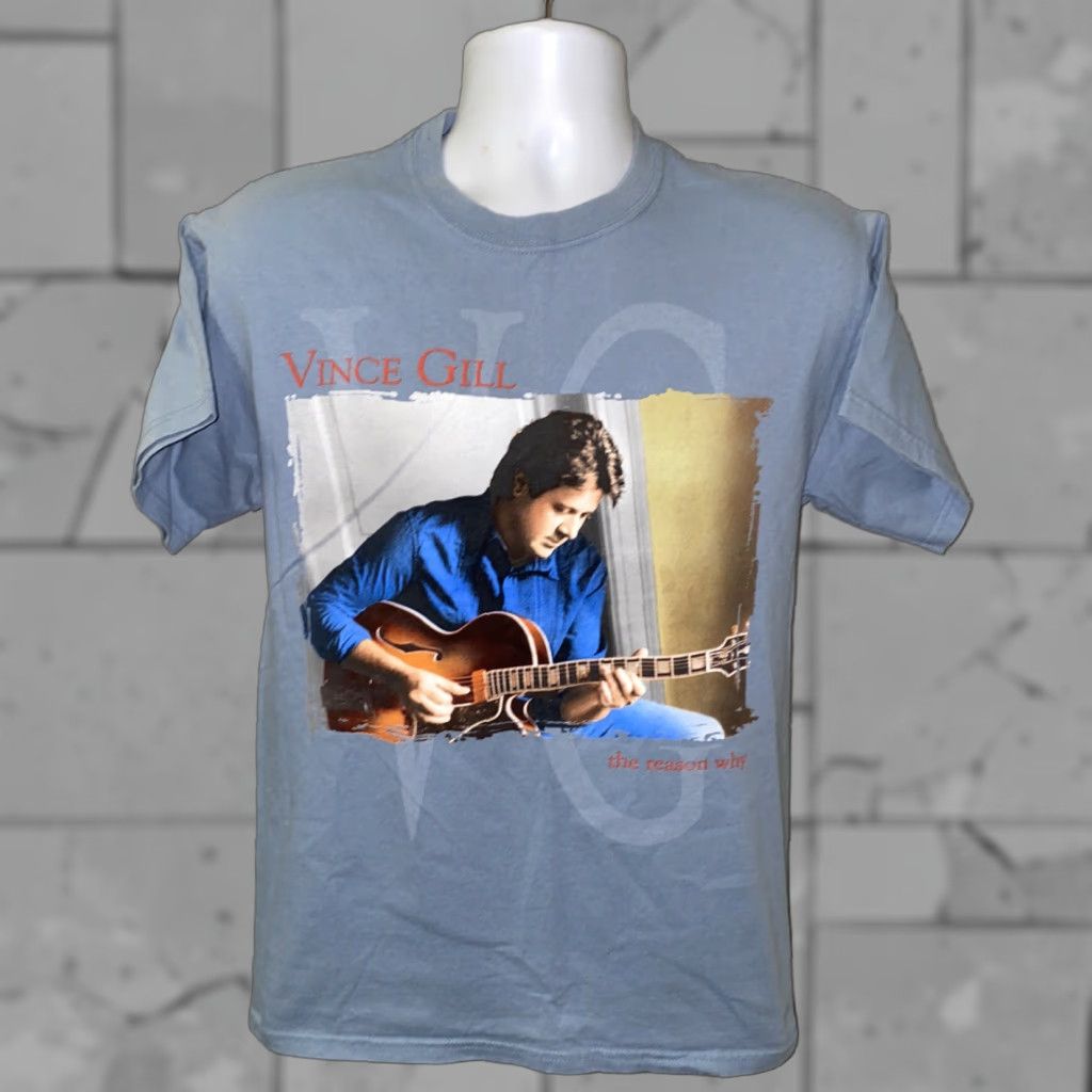 Vince Vince Gill Mens Blue Graphic Short Sleeve Tour T-Shirt Size M Size US M / EU 48-50 / 2 - 1 Thumbnail