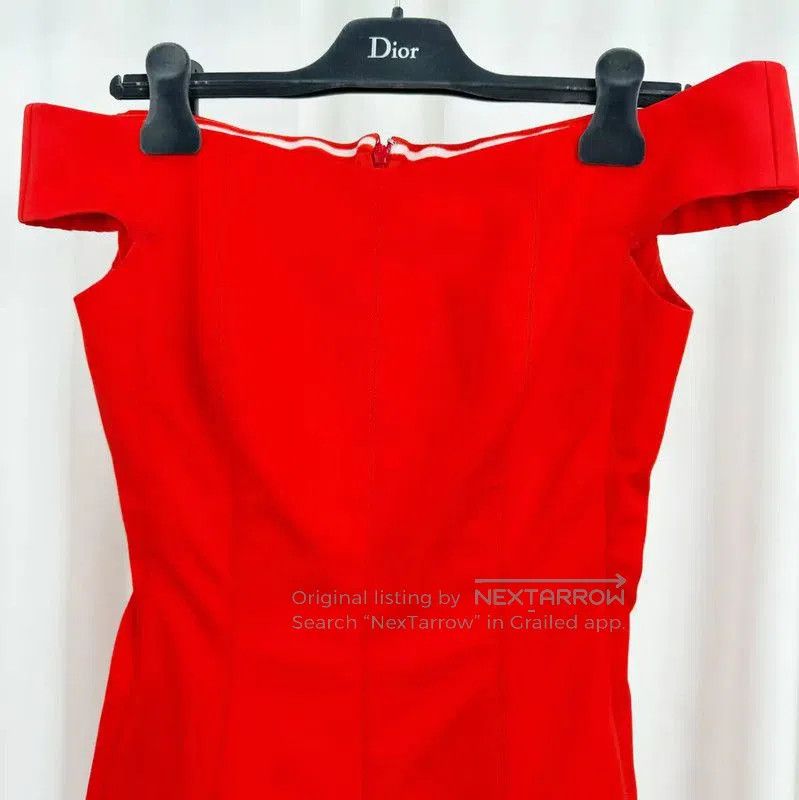 Dior Dior Red Cotton Blend Midi Summer Dress . Size S / US 4 / IT 40 - 3 Thumbnail