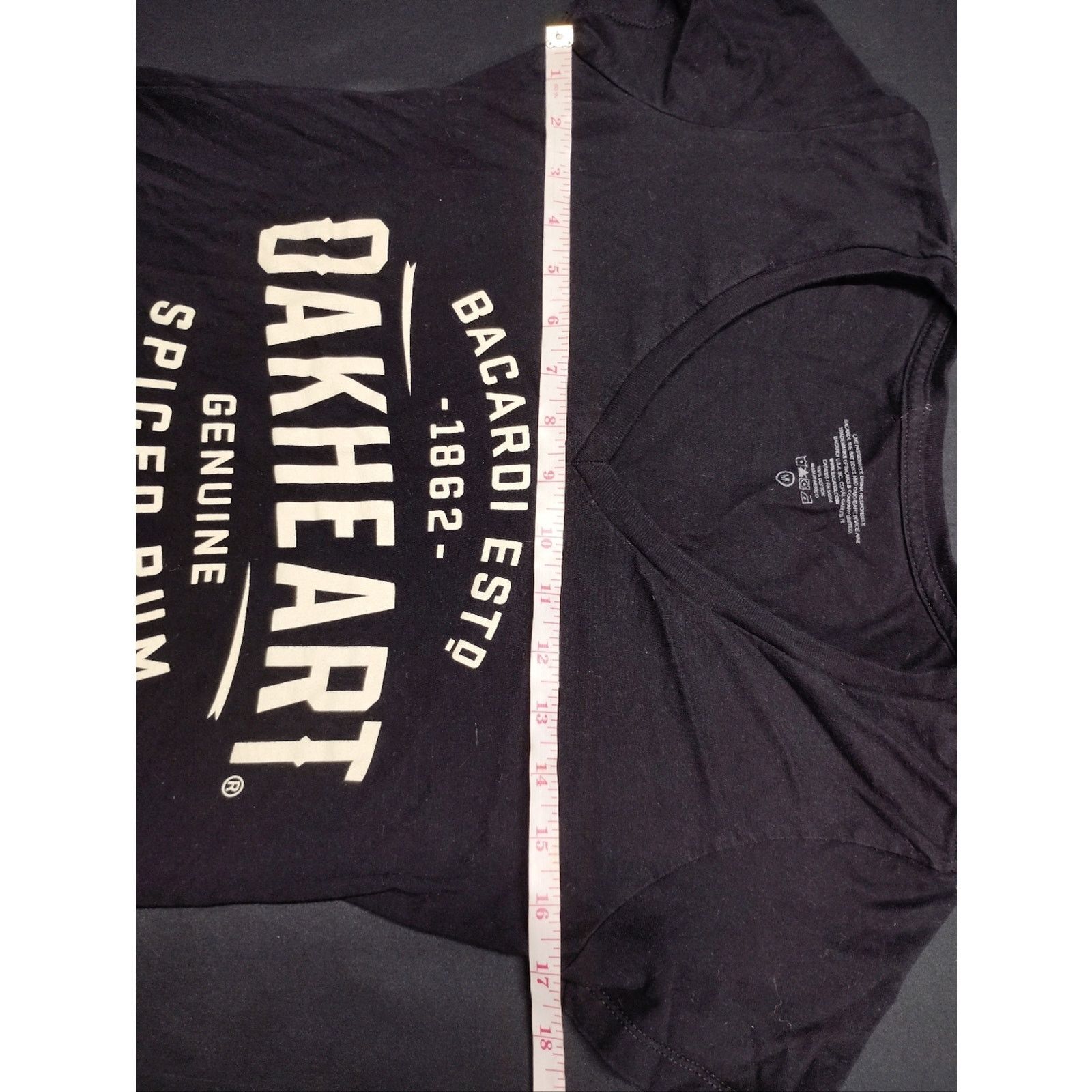 Bacardi Oakheart Black V-Neck Graphic Tee - Women Size M / US 6-8 / IT 42-44 - 4 Thumbnail